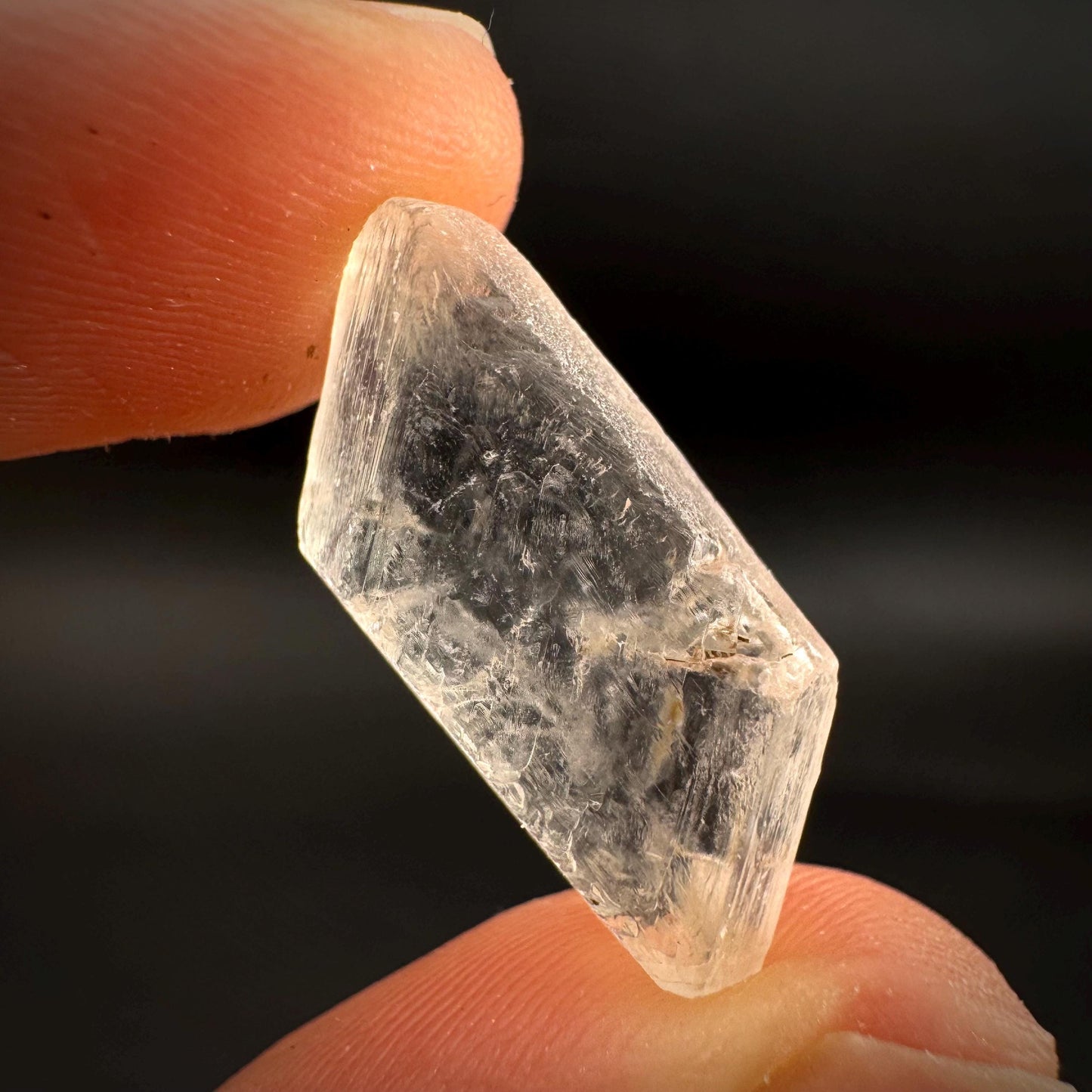 Hourglass Selenite | Phosphorescent UV Reactive Gypsum Crystal from Canada