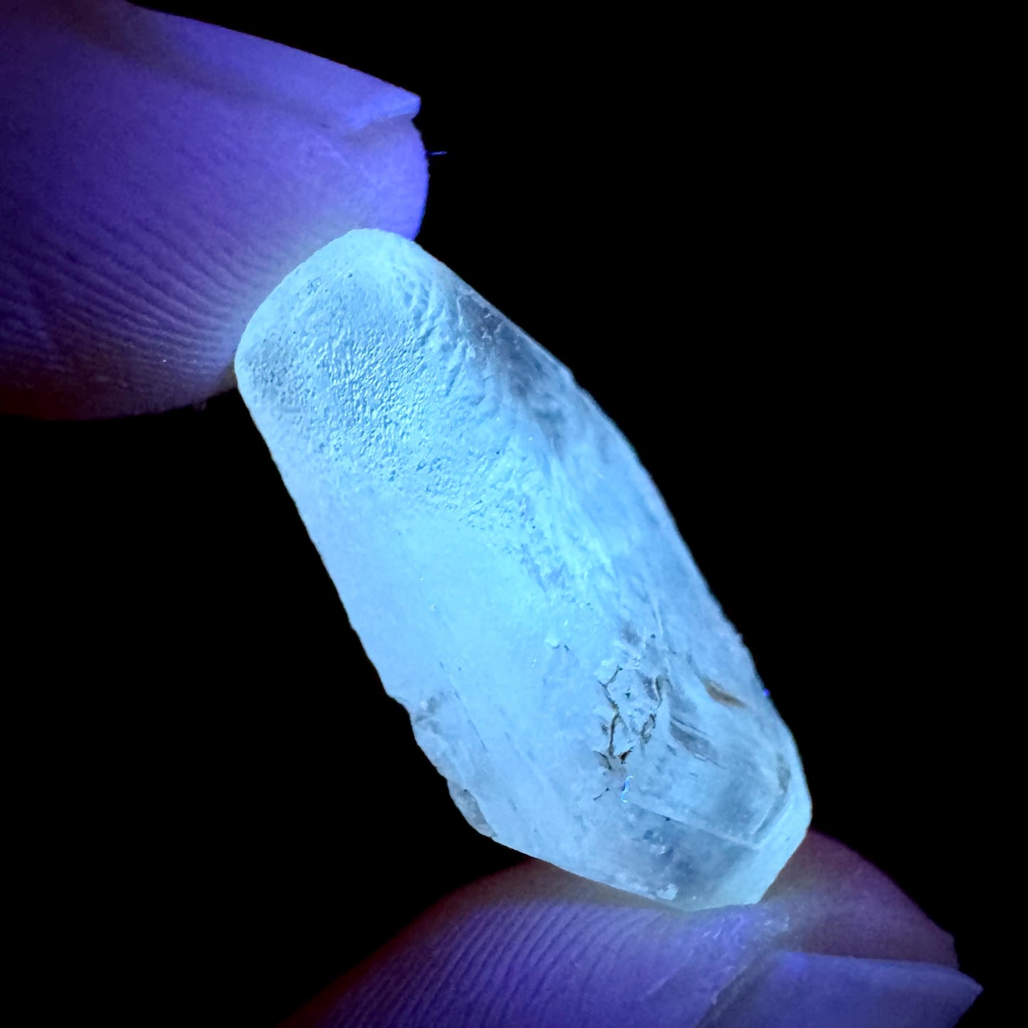 Hourglass Selenite | Phosphorescent UV Reactive Gypsum Crystal from Canada