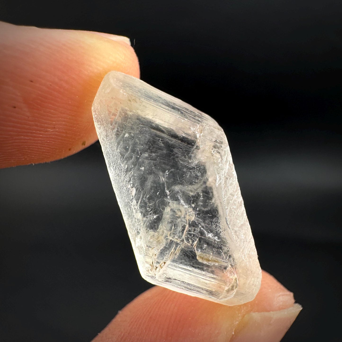 Hourglass Selenite | Phosphorescent UV Reactive Gypsum Crystal from Canada