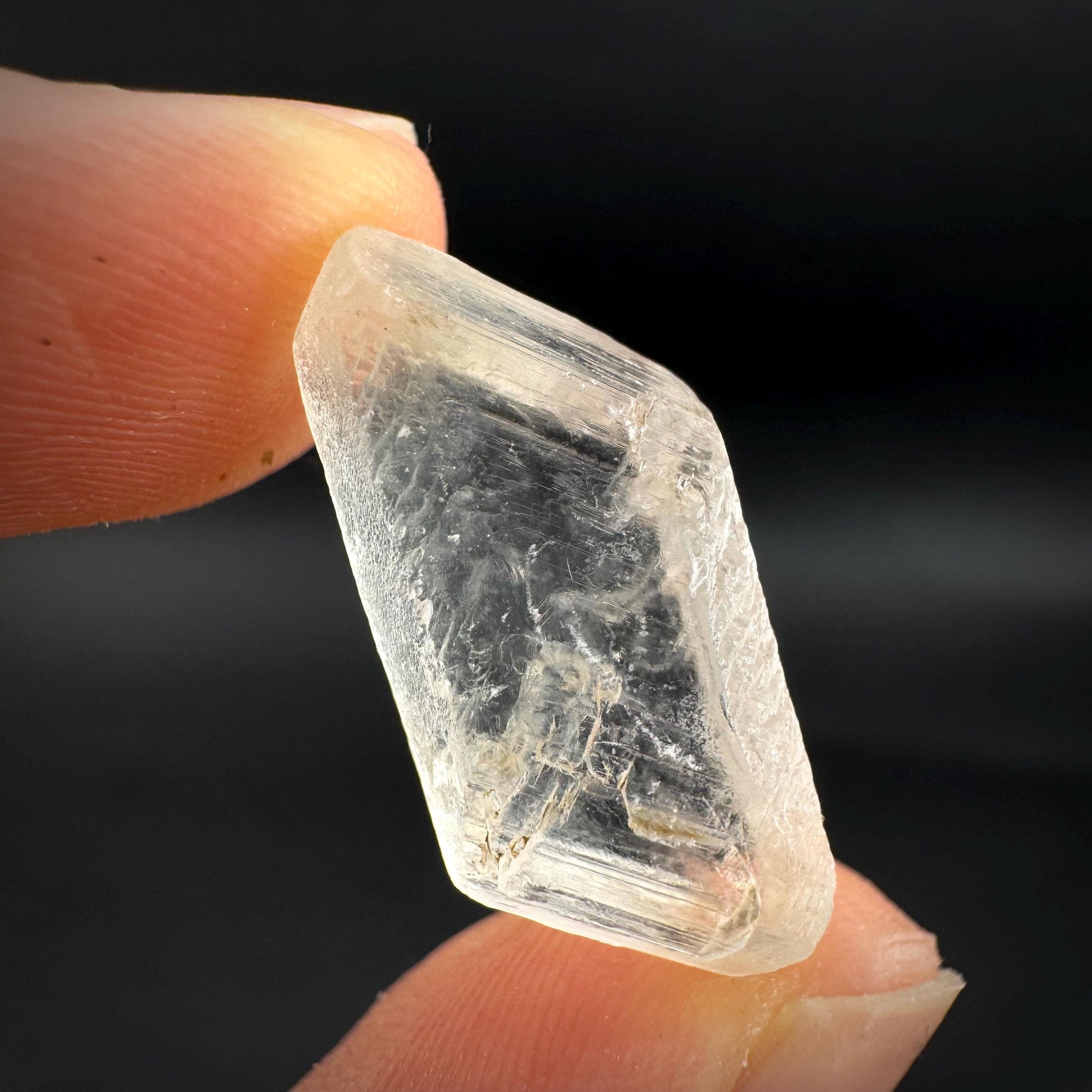 Hourglass Selenite | Phosphorescent UV Reactive Gypsum Crystal from Canada