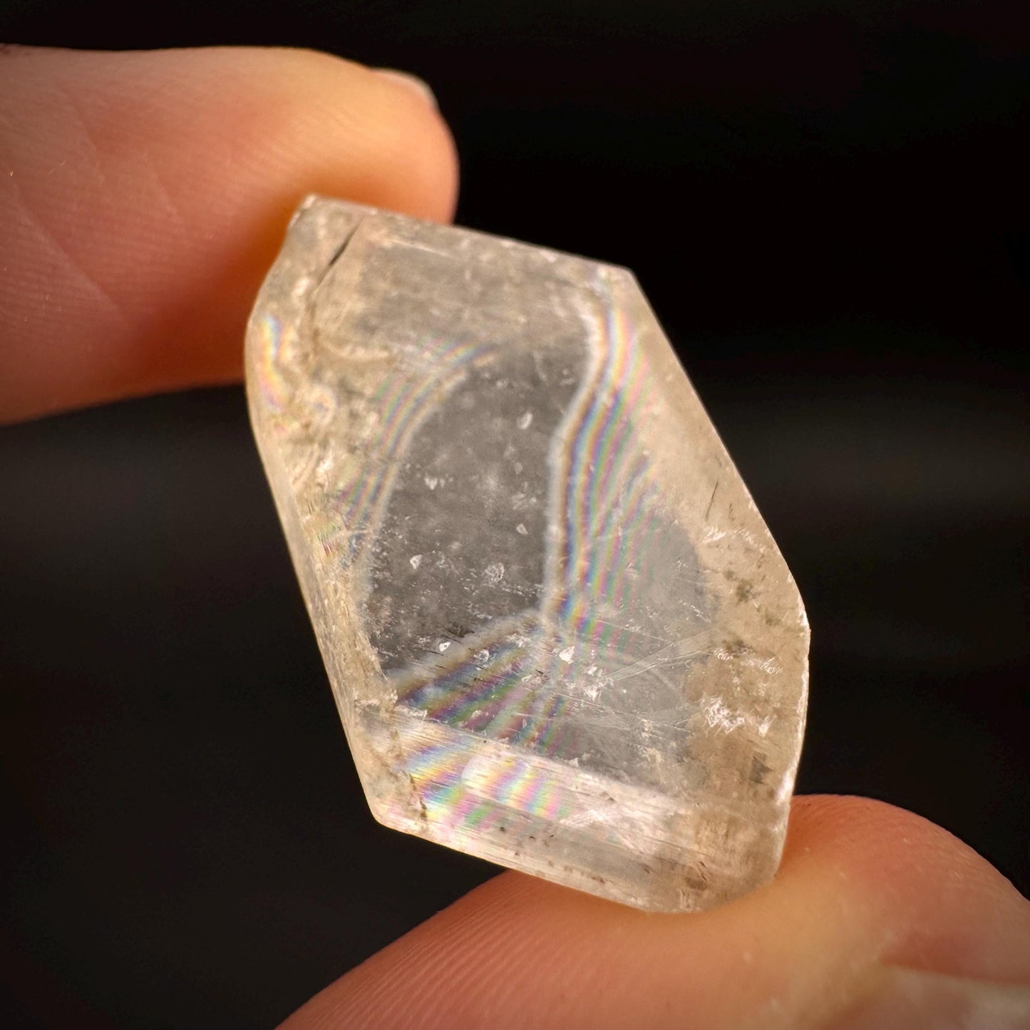 Hourglass Selenite | Phosphorescent UV Reactive Gypsum Crystal from Canada
