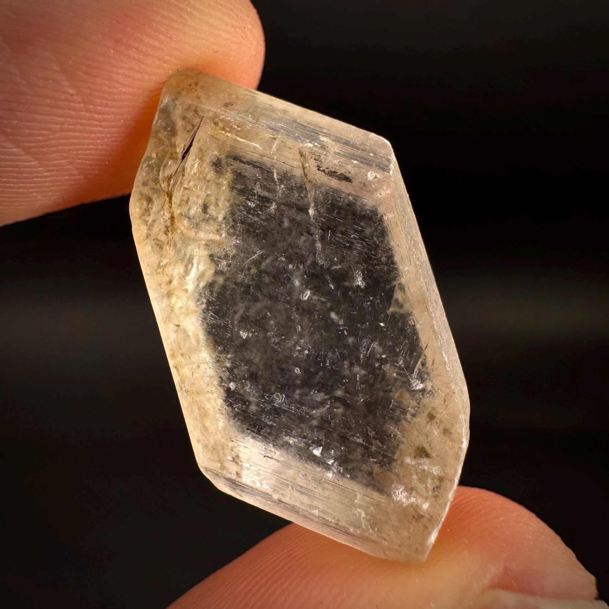 Hourglass Selenite | Phosphorescent UV Reactive Gypsum Crystal from Canada