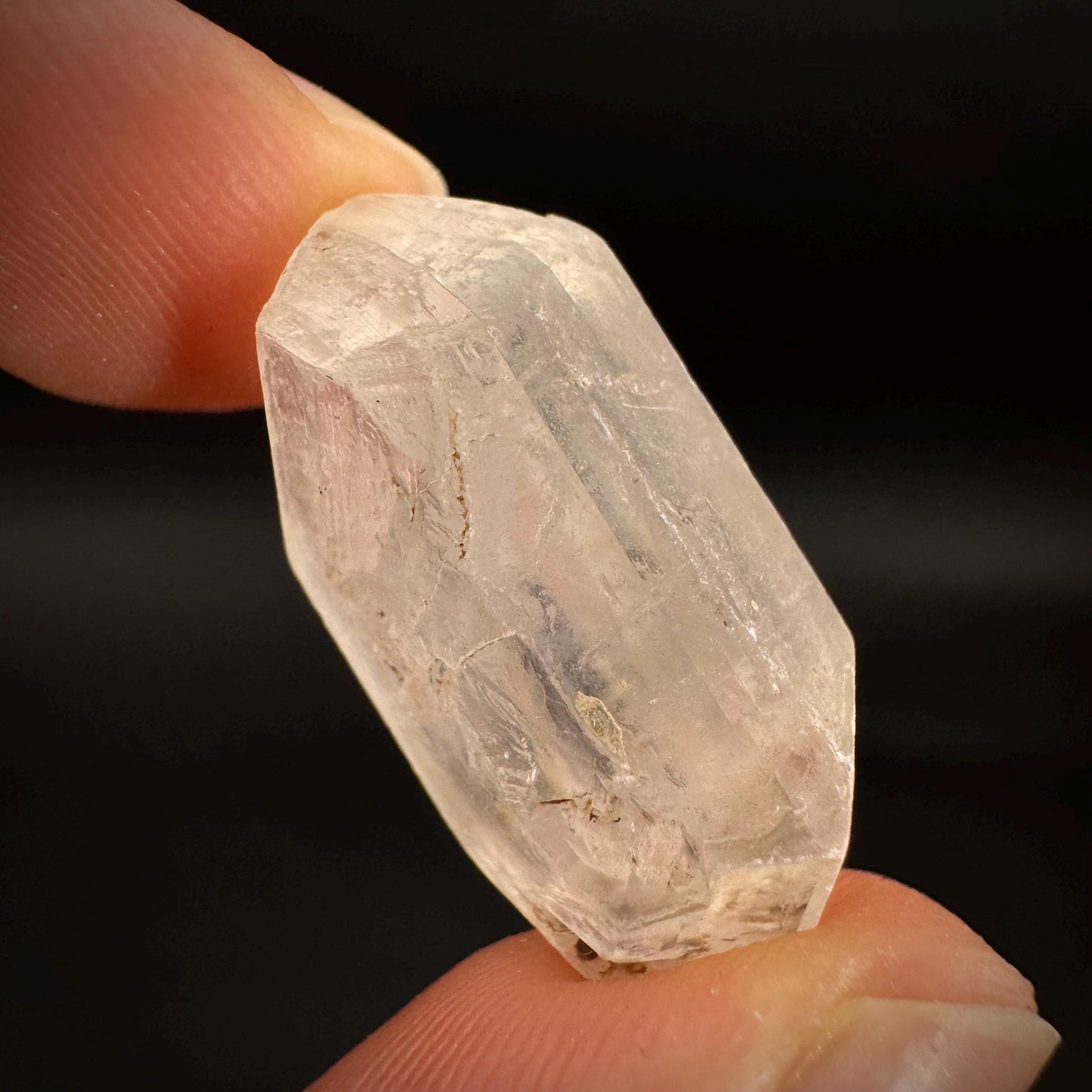 Hourglass Selenite | Phosphorescent UV Reactive Gypsum Crystal from Canada