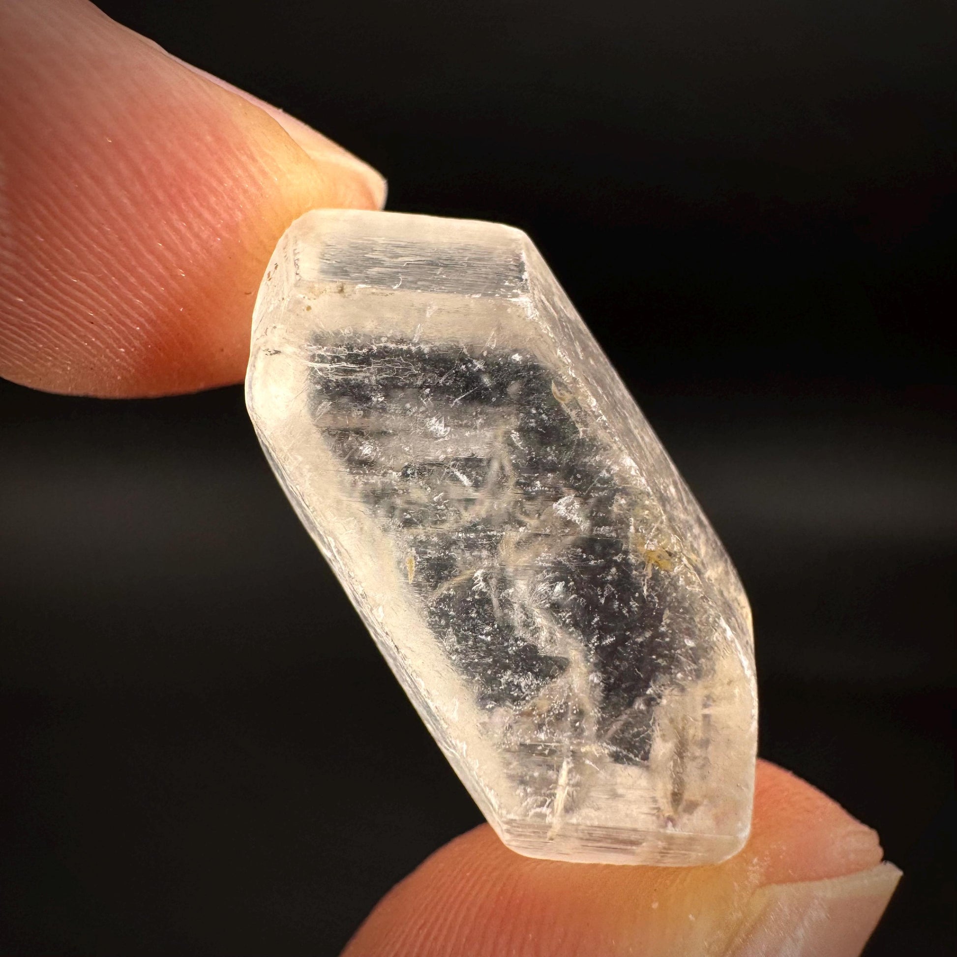 Hourglass Selenite | Phosphorescent UV Reactive Gypsum Crystal from Canada