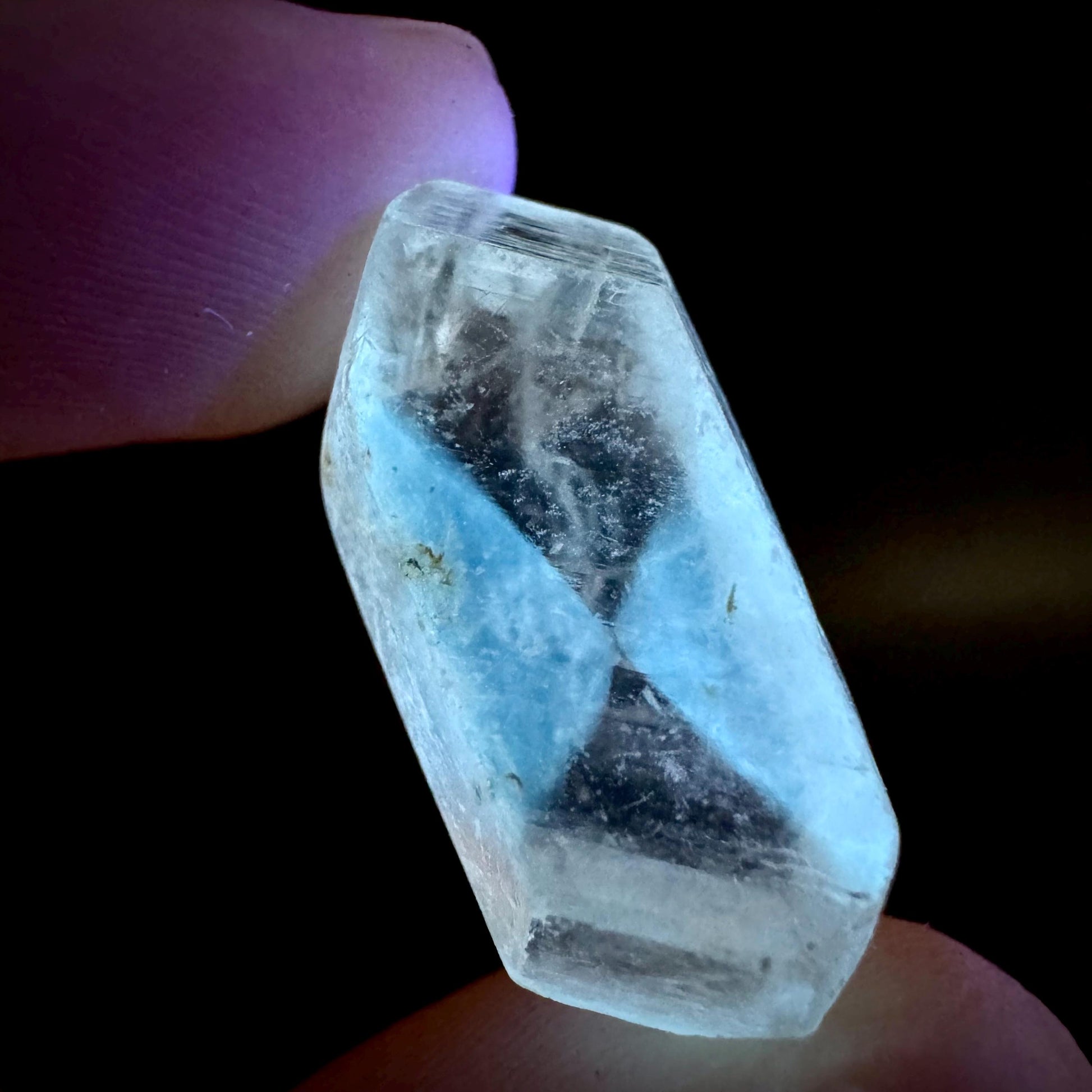 Hourglass Selenite | Phosphorescent UV Reactive Gypsum Crystal from Canada
