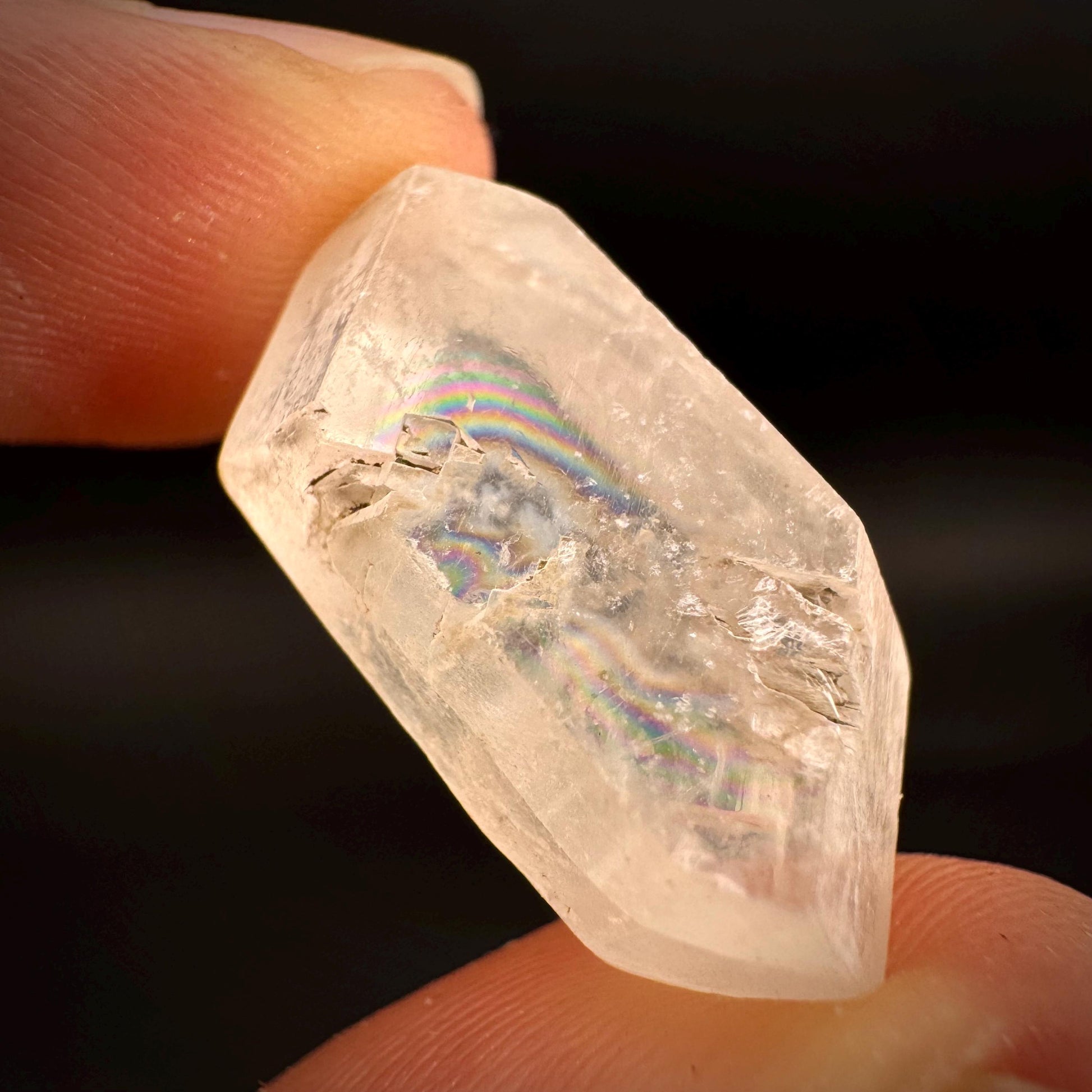 Hourglass Selenite | Phosphorescent UV Reactive Gypsum Crystal from Canada