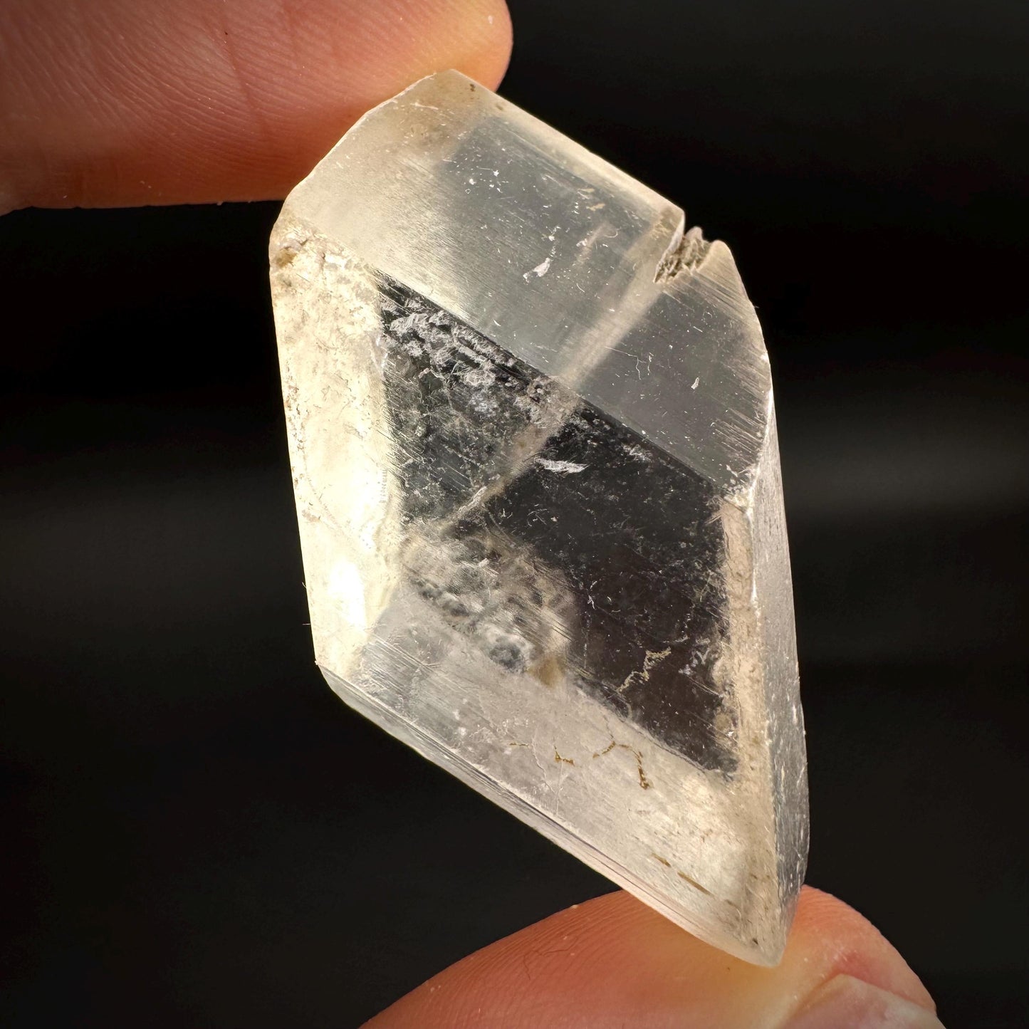 Hourglass Selenite | Phosphorescent UV Reactive Gypsum Crystal from Canada