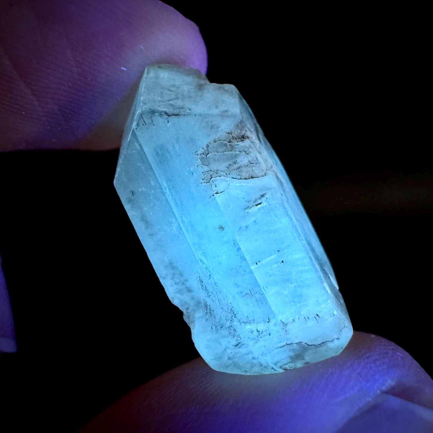 Hourglass Selenite | Phosphorescent UV Reactive Gypsum Crystal from Canada