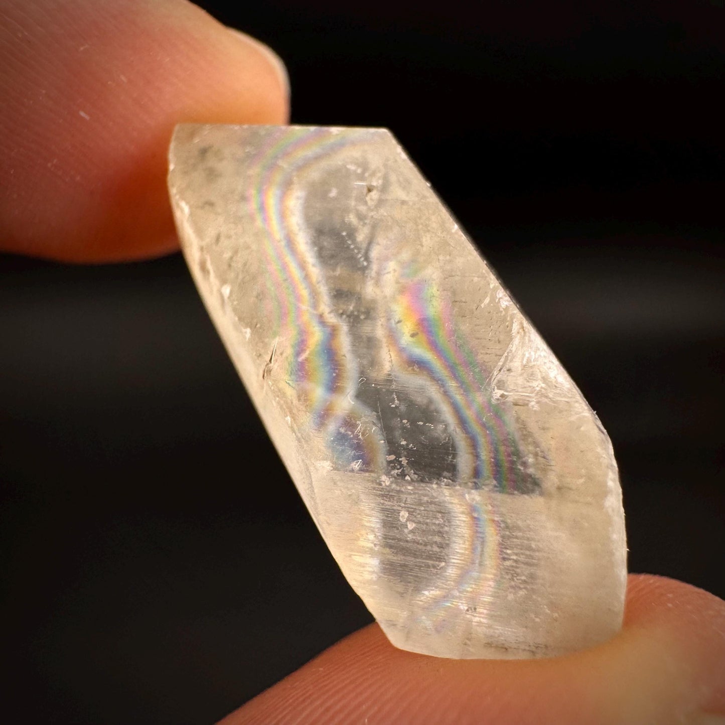 Hourglass Selenite | Phosphorescent UV Reactive Gypsum Crystal from Canada