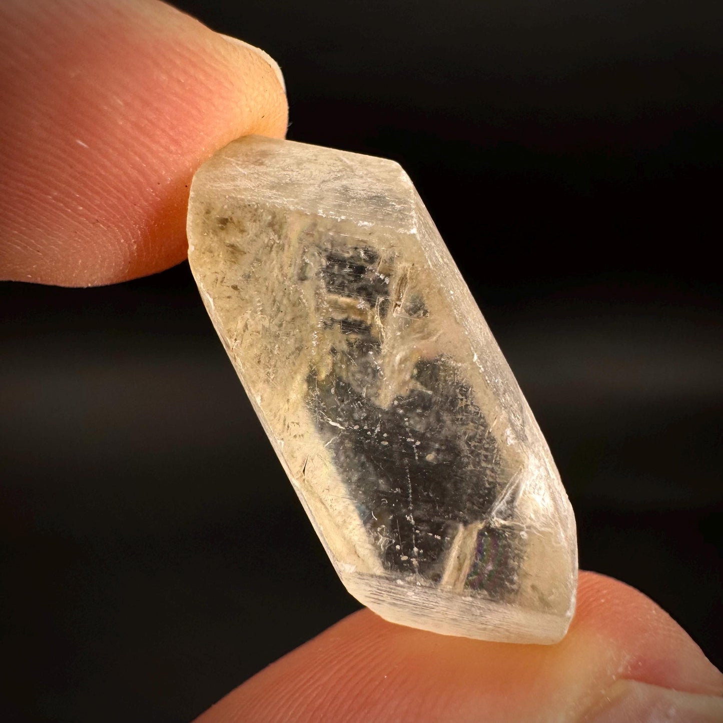 Hourglass Selenite | Phosphorescent UV Reactive Gypsum Crystal from Canada
