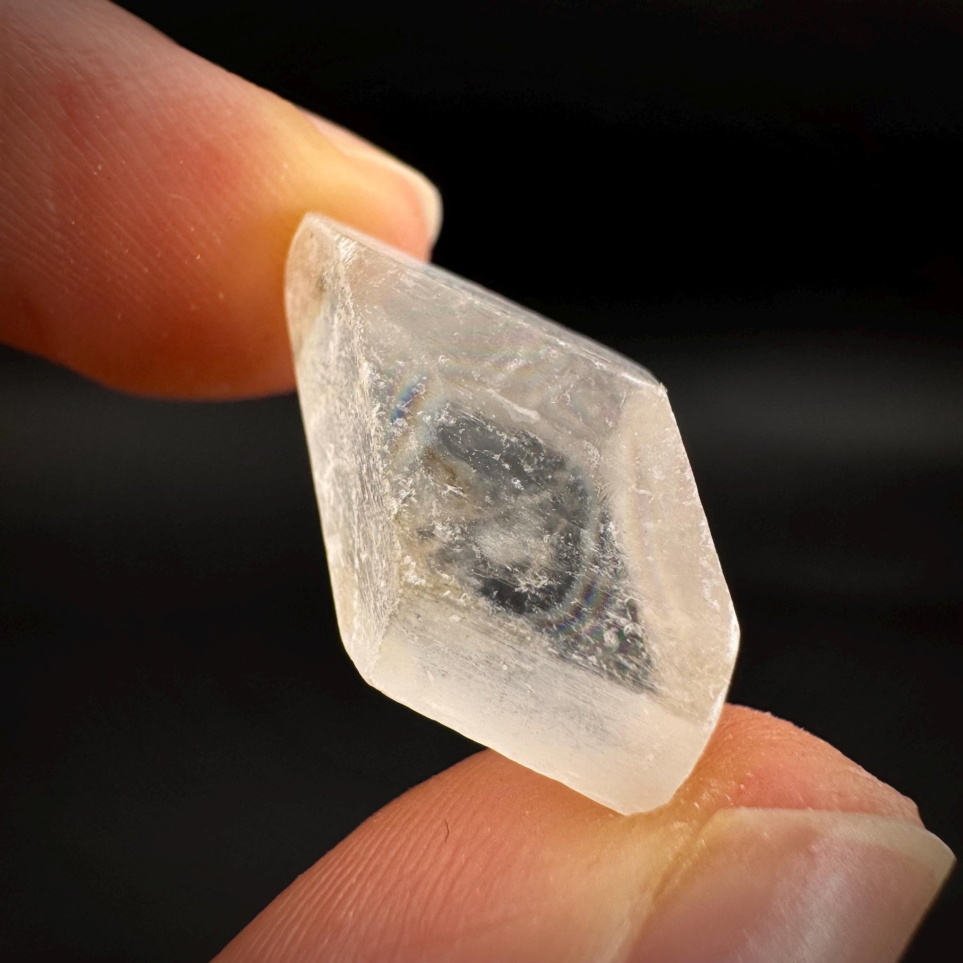 Hourglass Selenite | Phosphorescent UV Reactive Gypsum Crystal from Canada