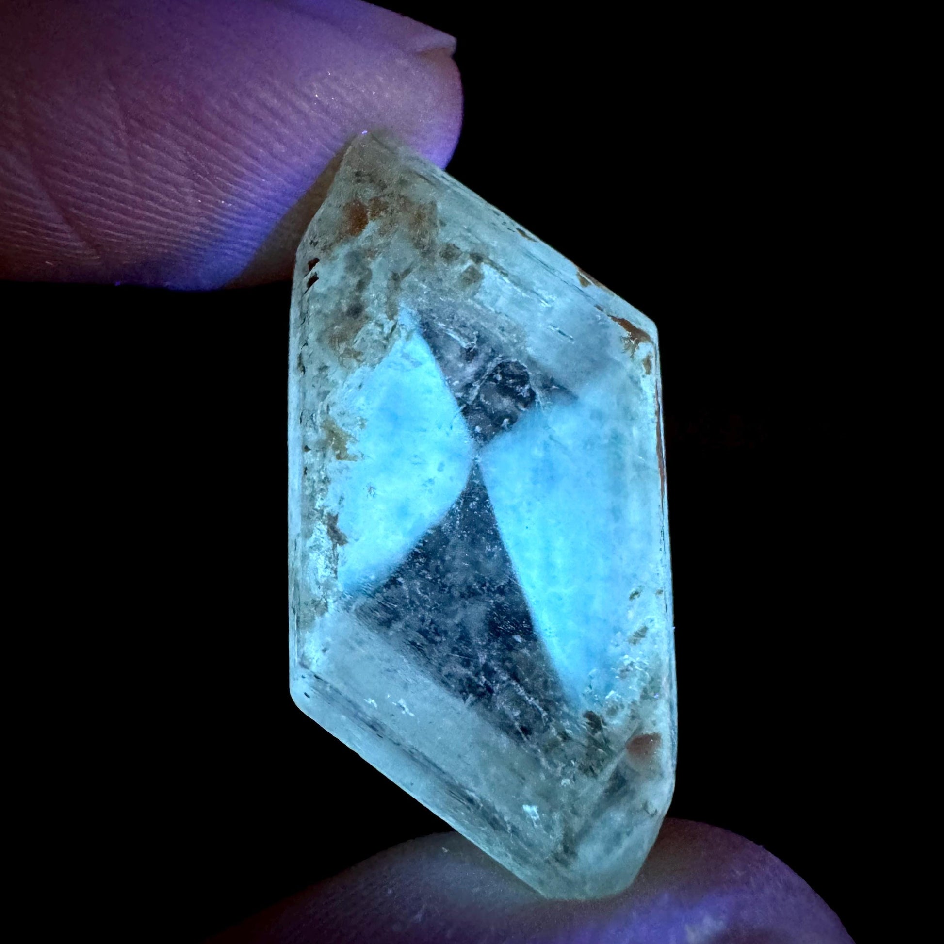 Hourglass Selenite | Phosphorescent UV Reactive Gypsum Crystal from Canada