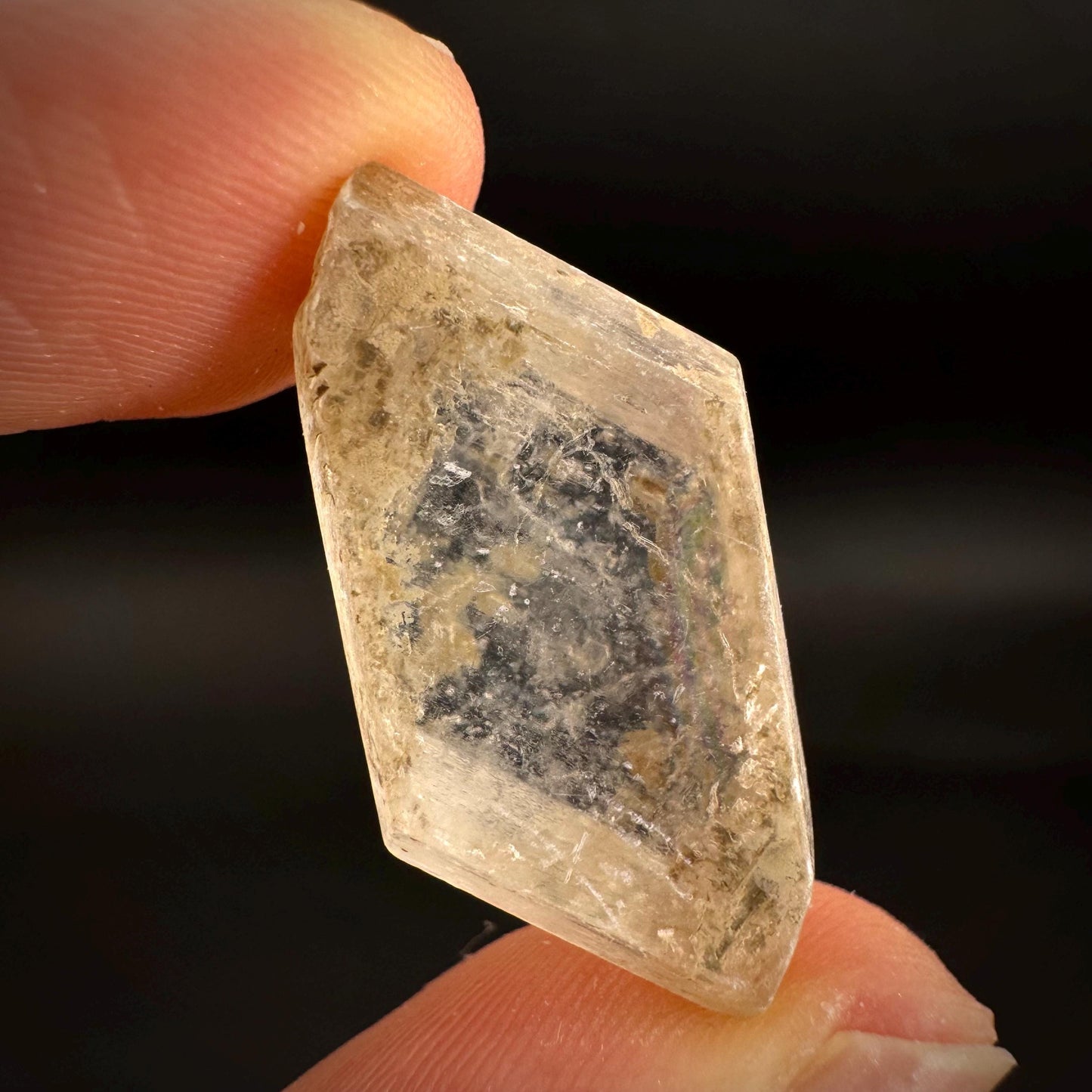 Hourglass Selenite | Phosphorescent UV Reactive Gypsum Crystal from Canada