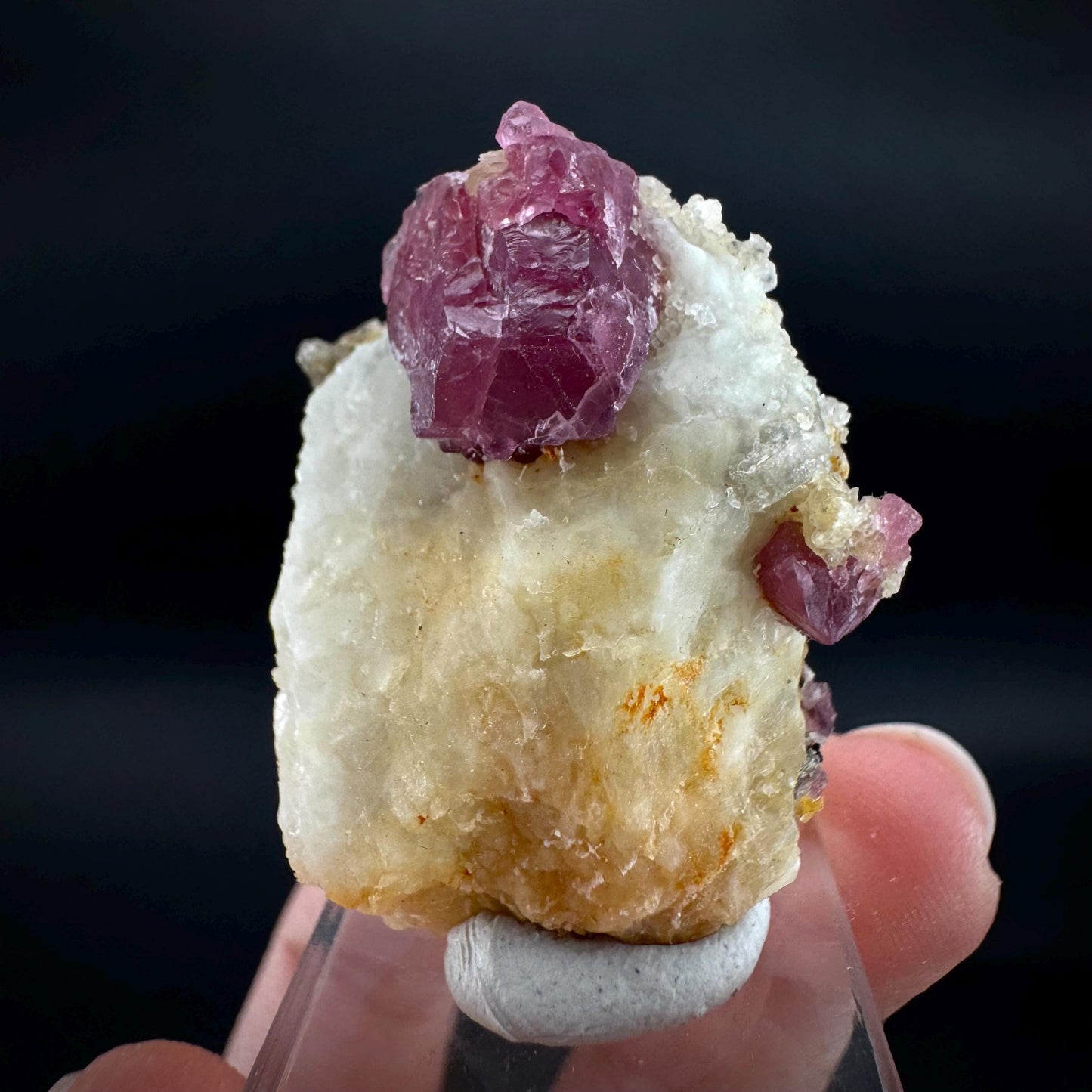 Spinel on Calcite Matrix | Natural red UV reactive crystal, mineral specimen from Afghanistan