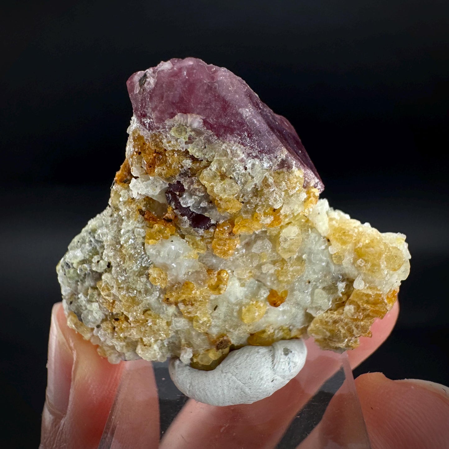 Spinel on Calcite Matrix | Natural red UV reactive crystal, mineral specimen from Afghanistan