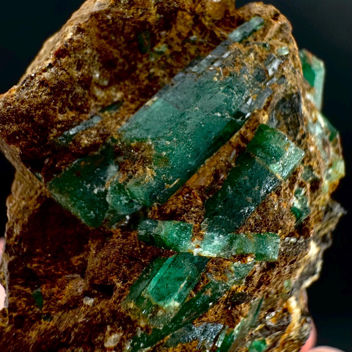 Emerald on Matrix | natural green crystal cluster, raw mineral specimen (Pakistan)