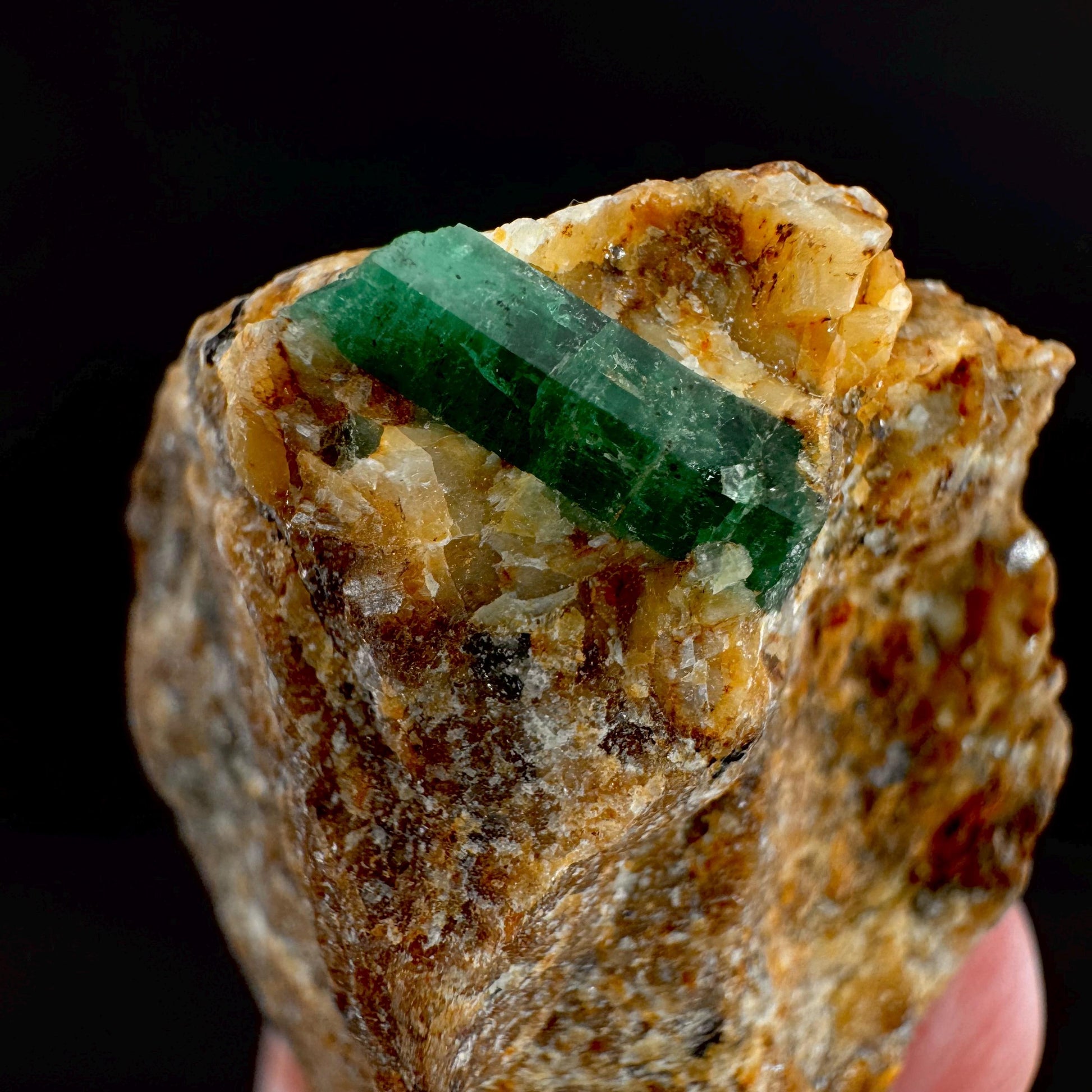 Emerald on Matrix | natural green crystal cluster, raw mineral specimen (Pakistan)