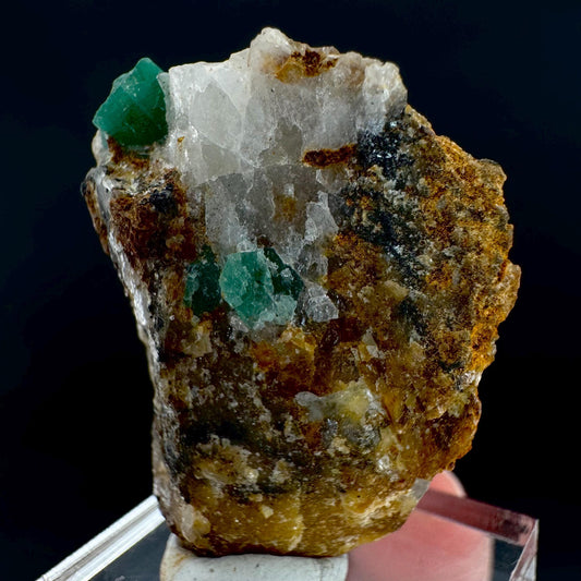 Emerald on Matrix | natural green crystal cluster, raw mineral specimen (Pakistan)