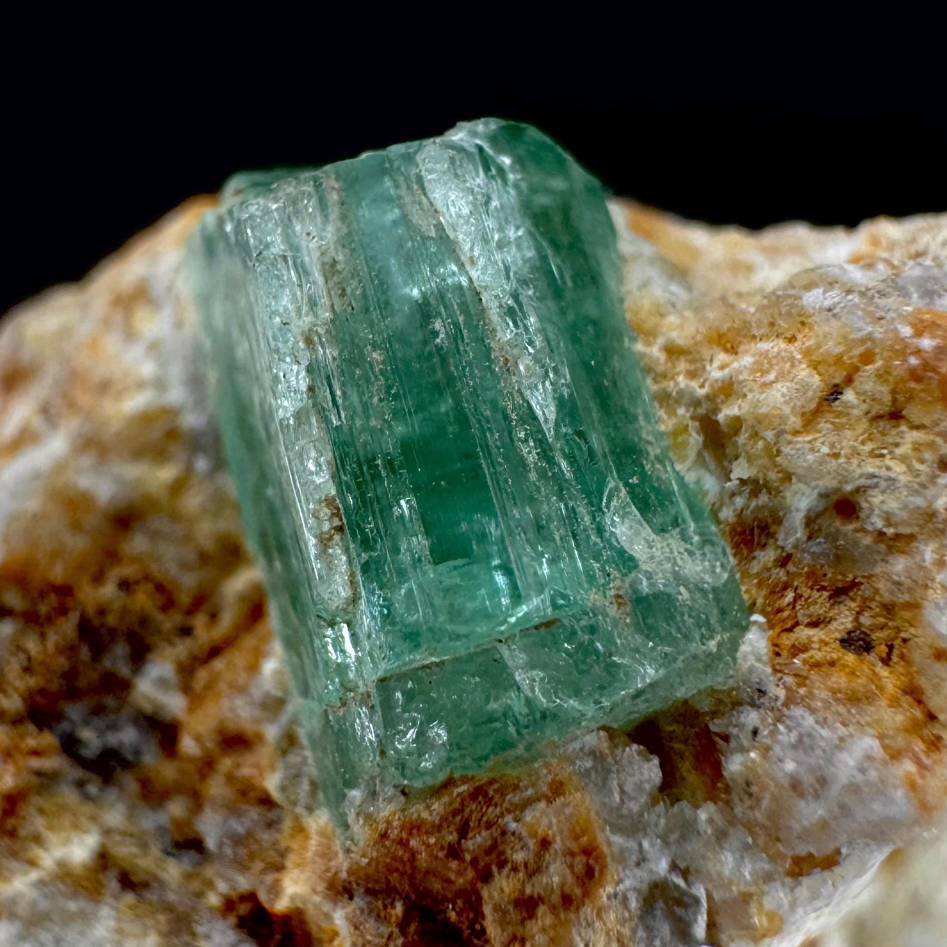 Emerald on Matrix | natural green crystal cluster, raw mineral specimen (Pakistan)