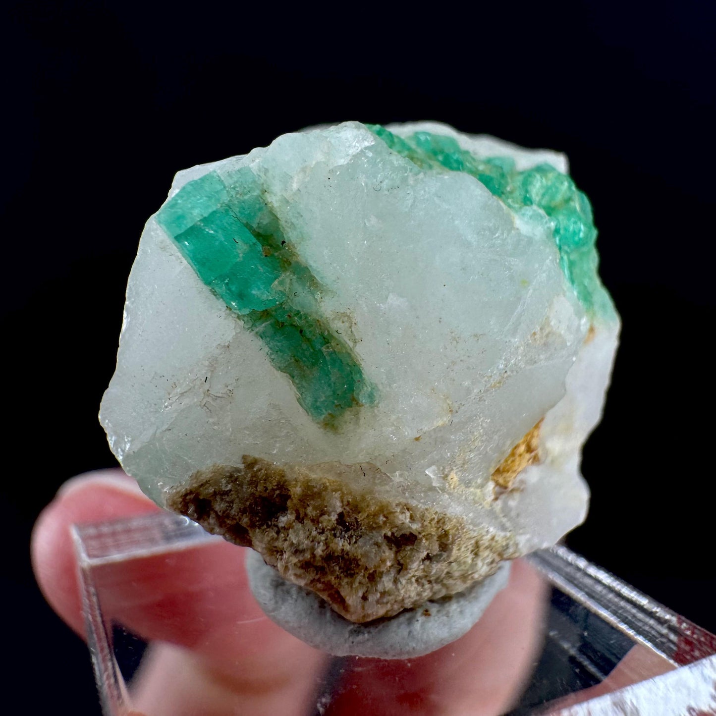 Emerald on Matrix | natural green crystal cluster, raw mineral specimen (Pakistan)