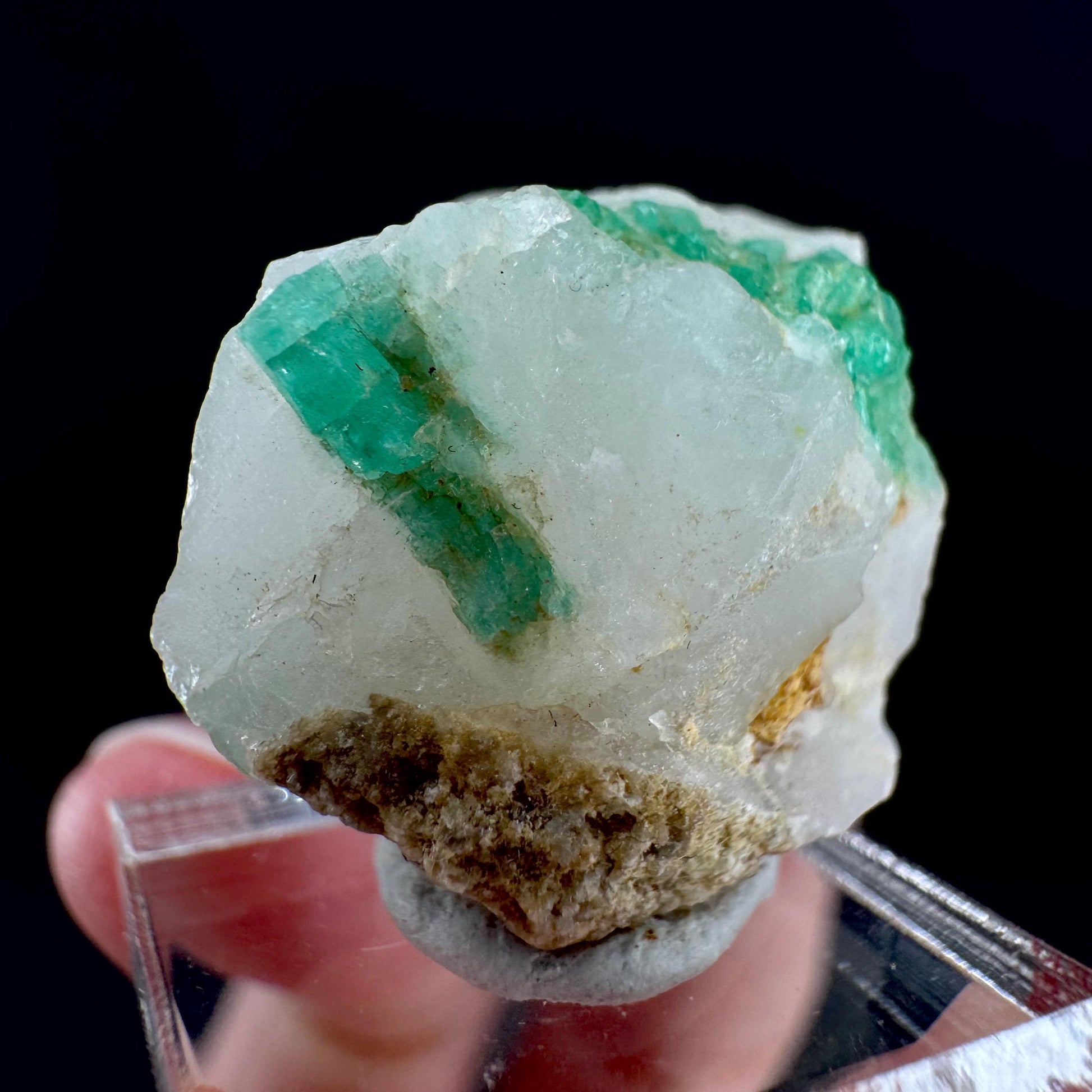 Emerald on Matrix | natural green crystal cluster, raw mineral specimen (Pakistan)