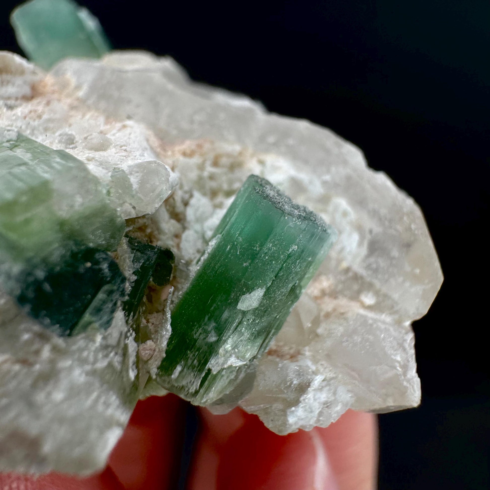 Tourmaline on Quartz | Natural Green Crystal, Mineral Specimen from Pakistan