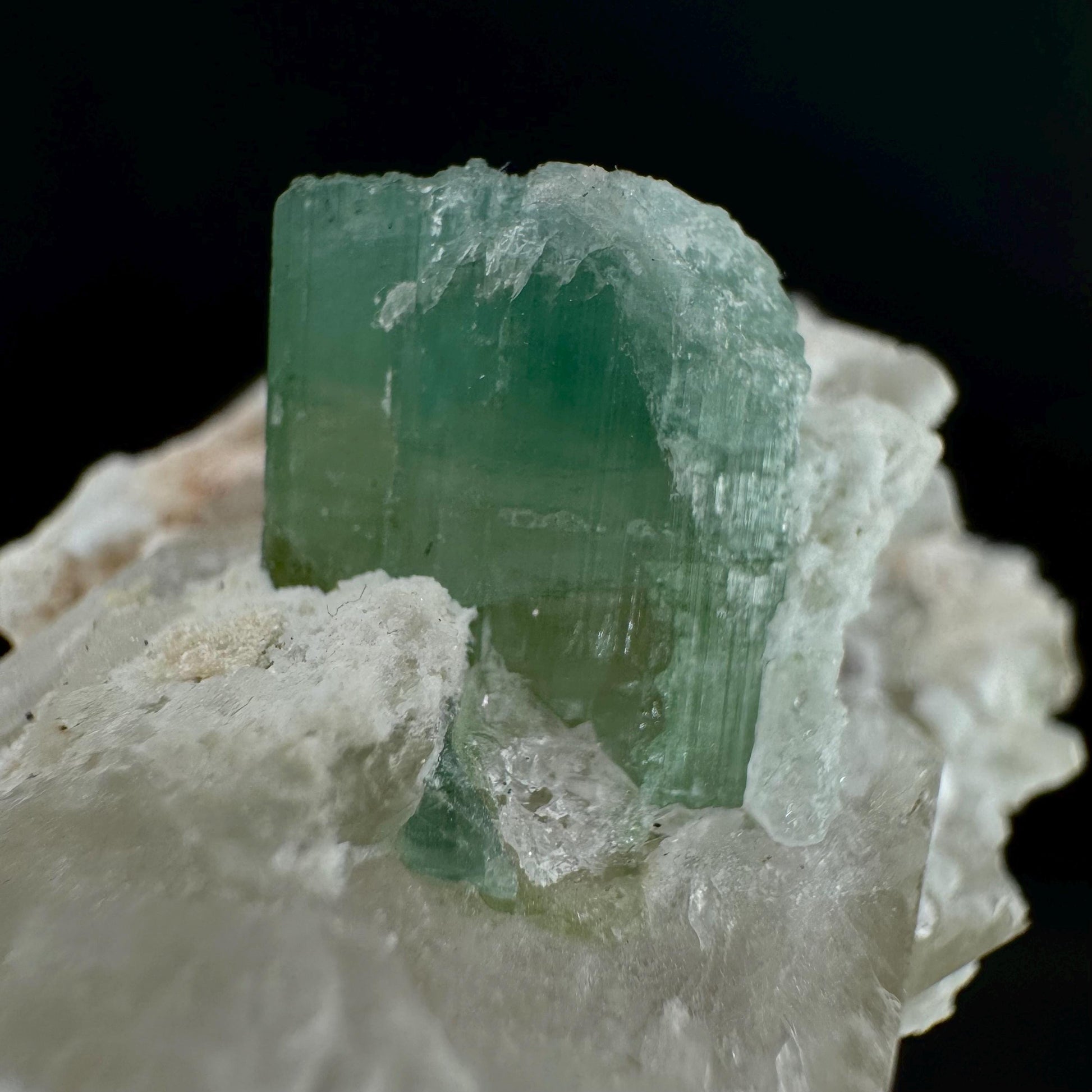 Tourmaline on Quartz | Natural Green Crystal, Mineral Specimen from Pakistan