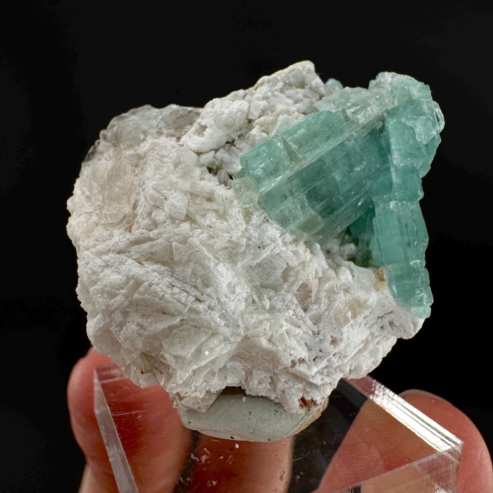 Indicolite Tourmaline on Matrix | Natural Blue-Green Crystal, Mineral Specimen from Pakistan