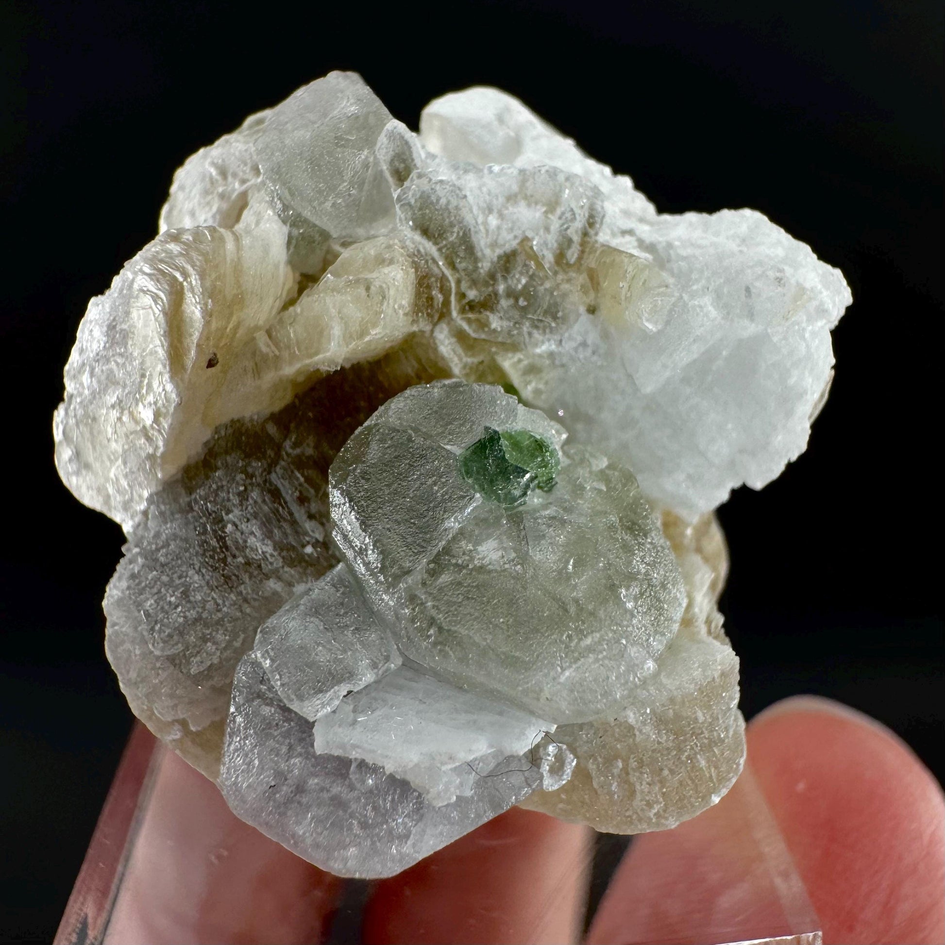Tourmaline with Fluorapatite & Muscovite | Green Crystal, Mineral Specimen from Pakistan