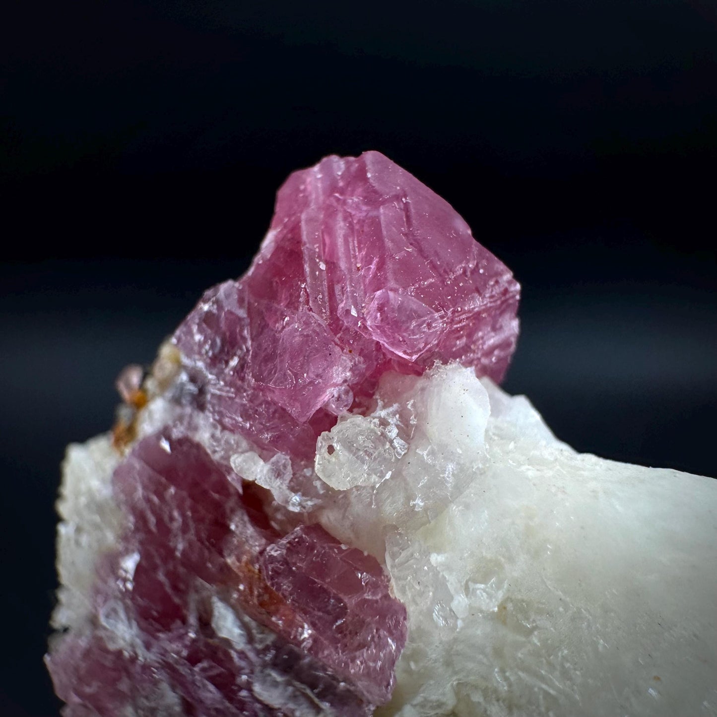 Spinel on Calcite Matrix | Natural red UV reactive crystal, mineral specimen from Afghanistan