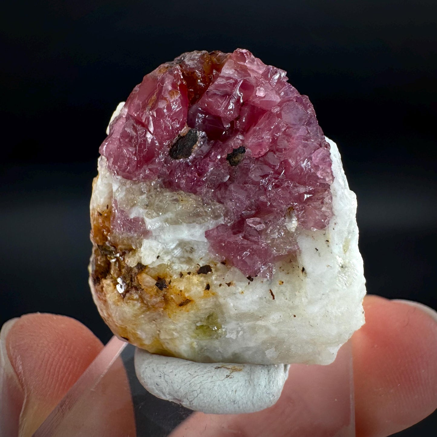 Spinel on Calcite Matrix | Natural red UV reactive crystal, mineral specimen from Afghanistan