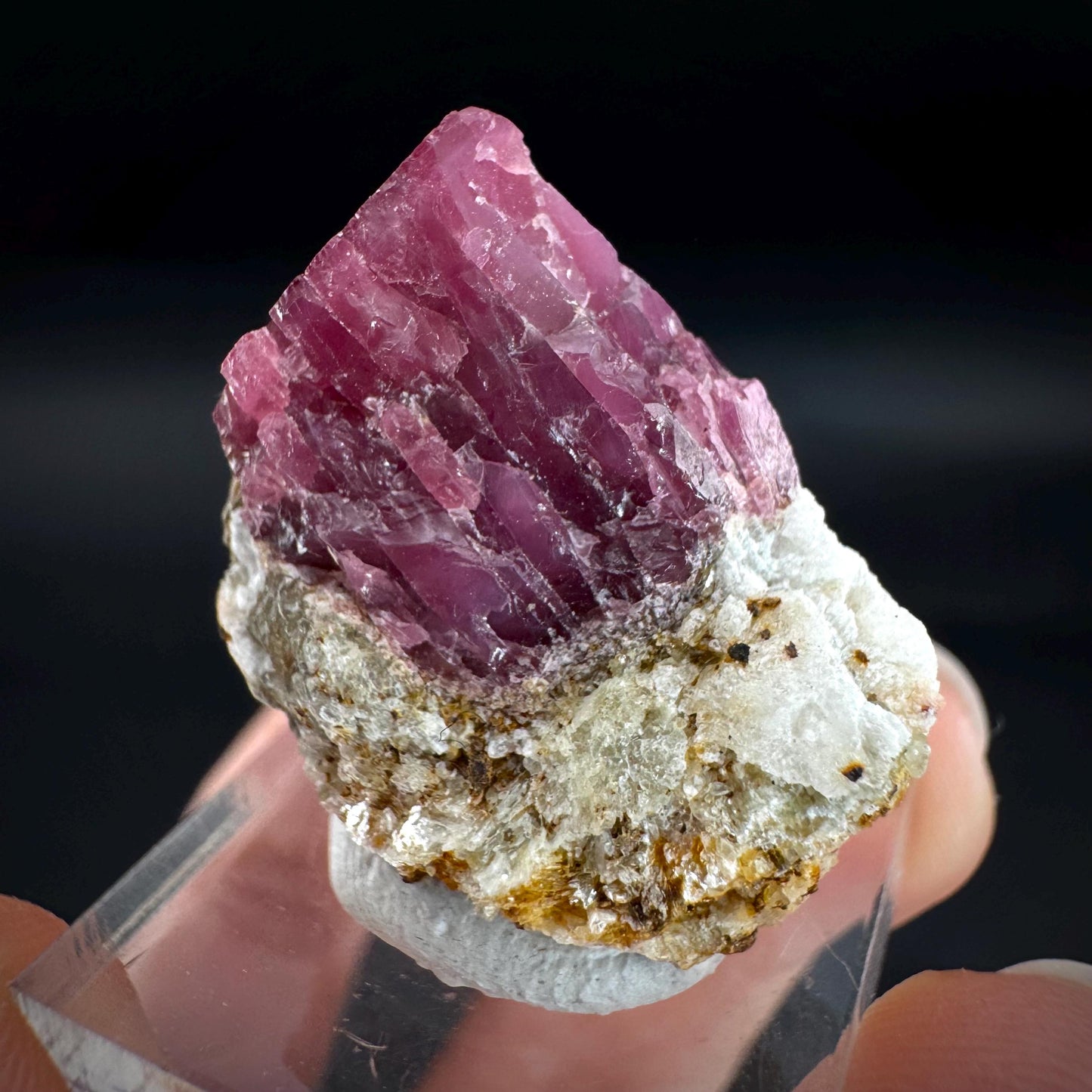 Spinel on Calcite Matrix | Natural red UV reactive crystal, mineral specimen from Afghanistan