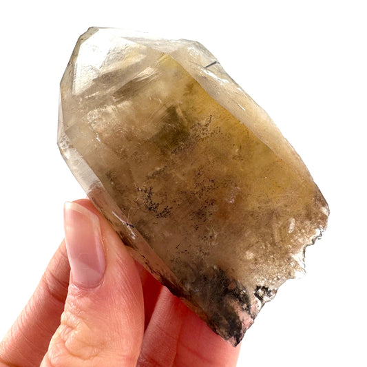 Black Tourmaline in Smoky Quartz | schorl crystal cluster, mineral specimen from Namibia