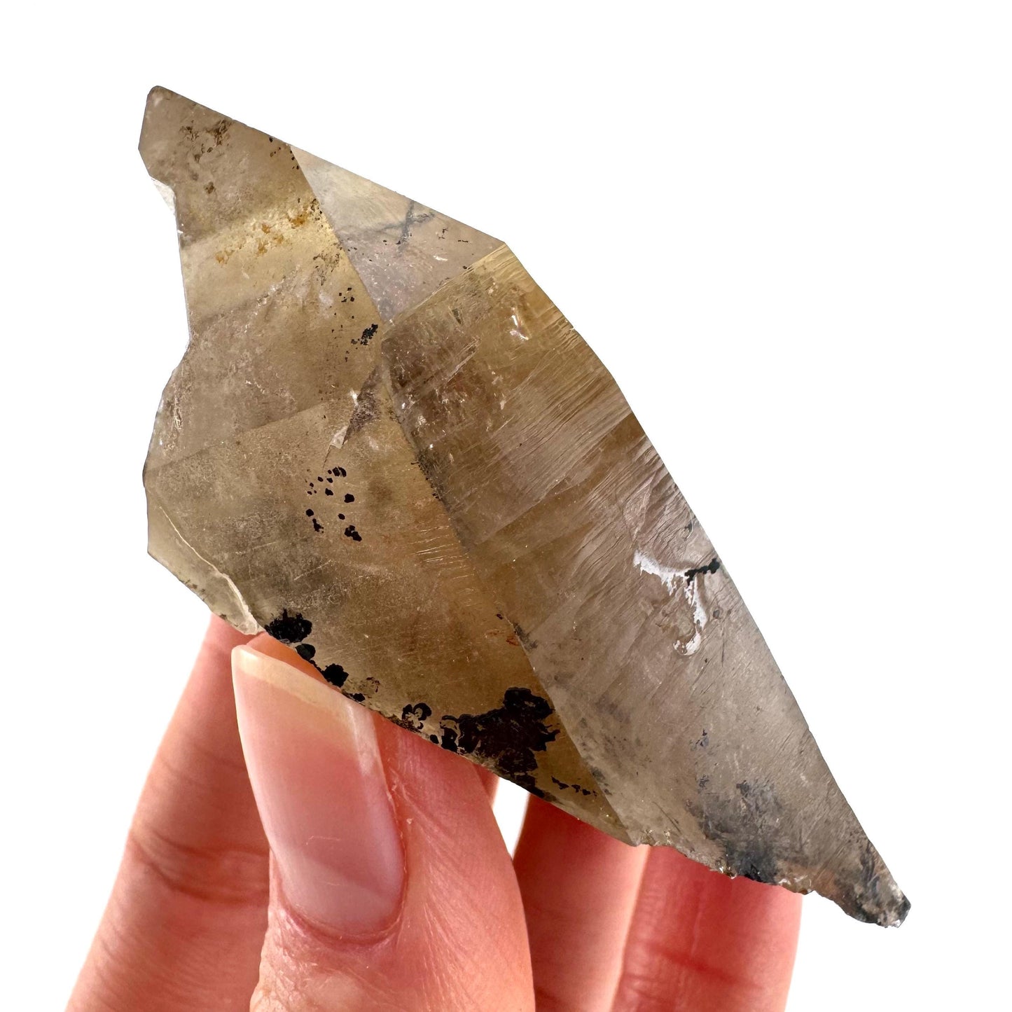 Black Tourmaline in Smoky Quartz | schorl crystal cluster, mineral specimen from Namibia