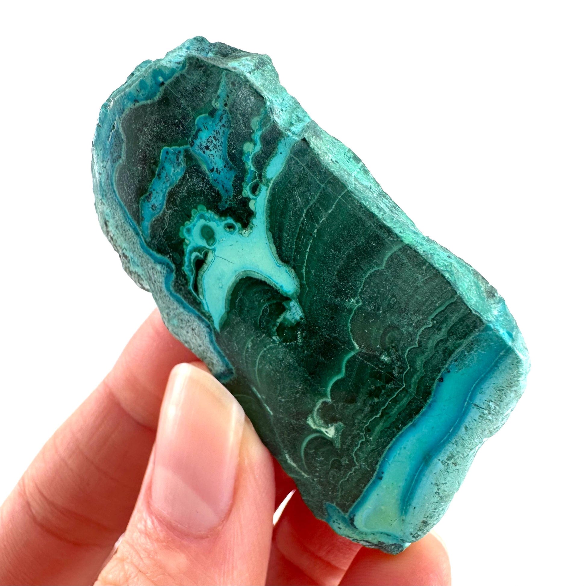 Malachite & Chrysocolla Slice | Polished Malacolla Crystal Slab