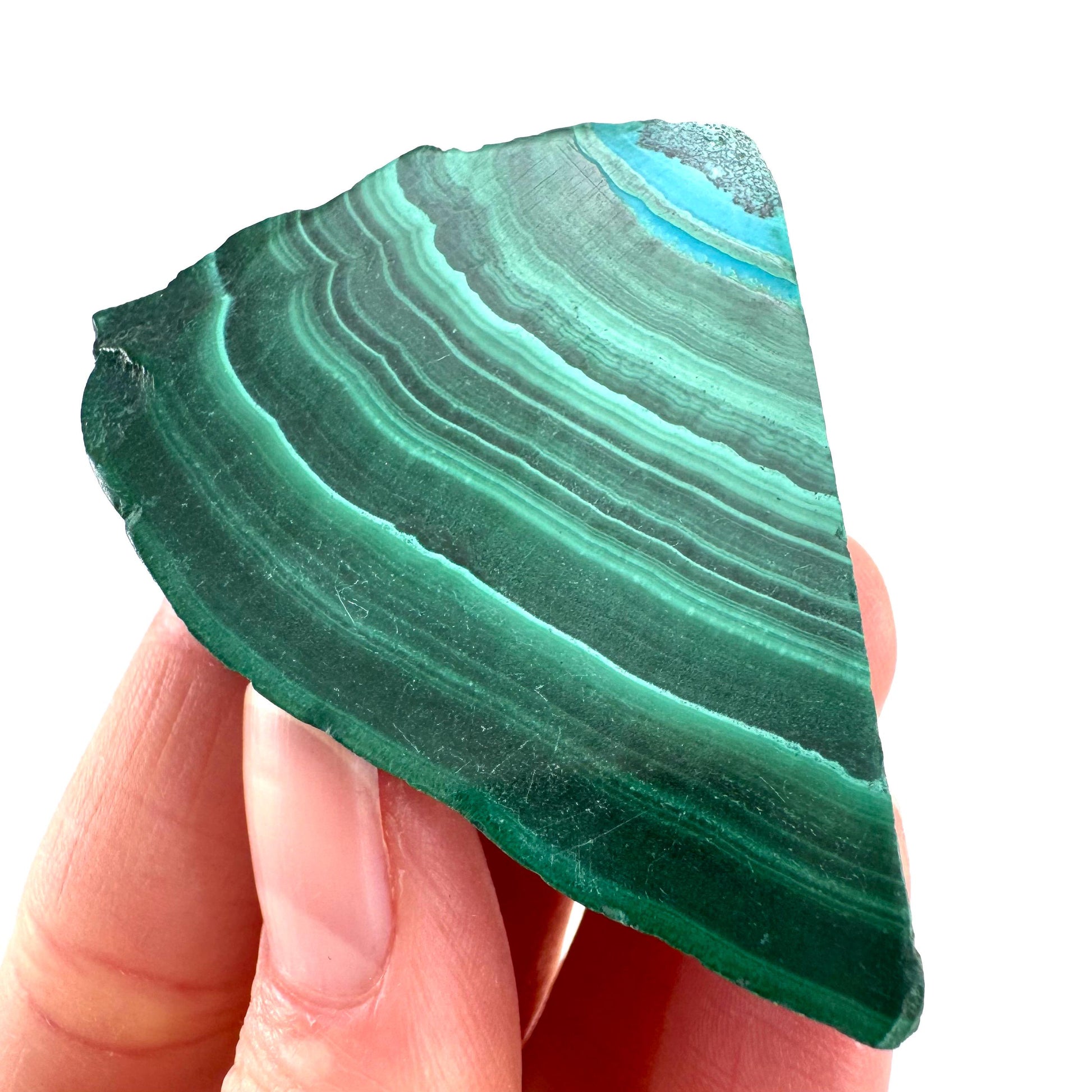 Malachite & Chrysocolla Slice | Polished Malacolla Crystal Slab
