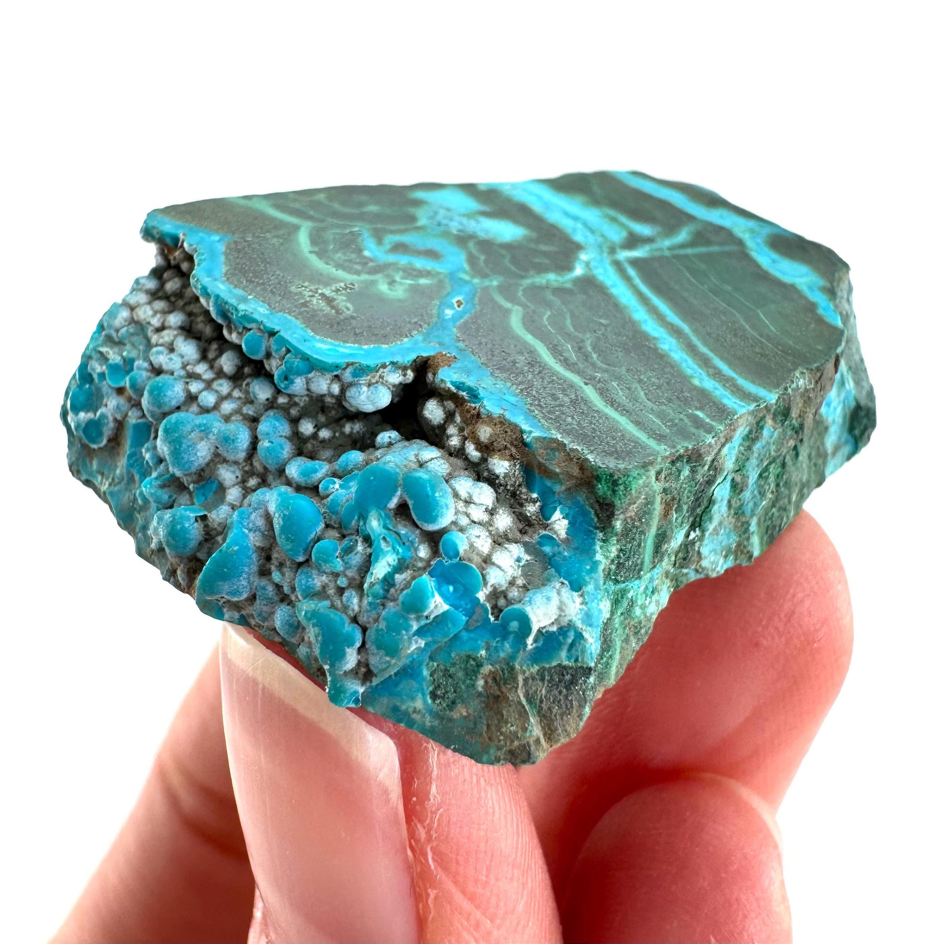 Malachite & Chrysocolla Slice | Polished Malacolla Crystal Slab