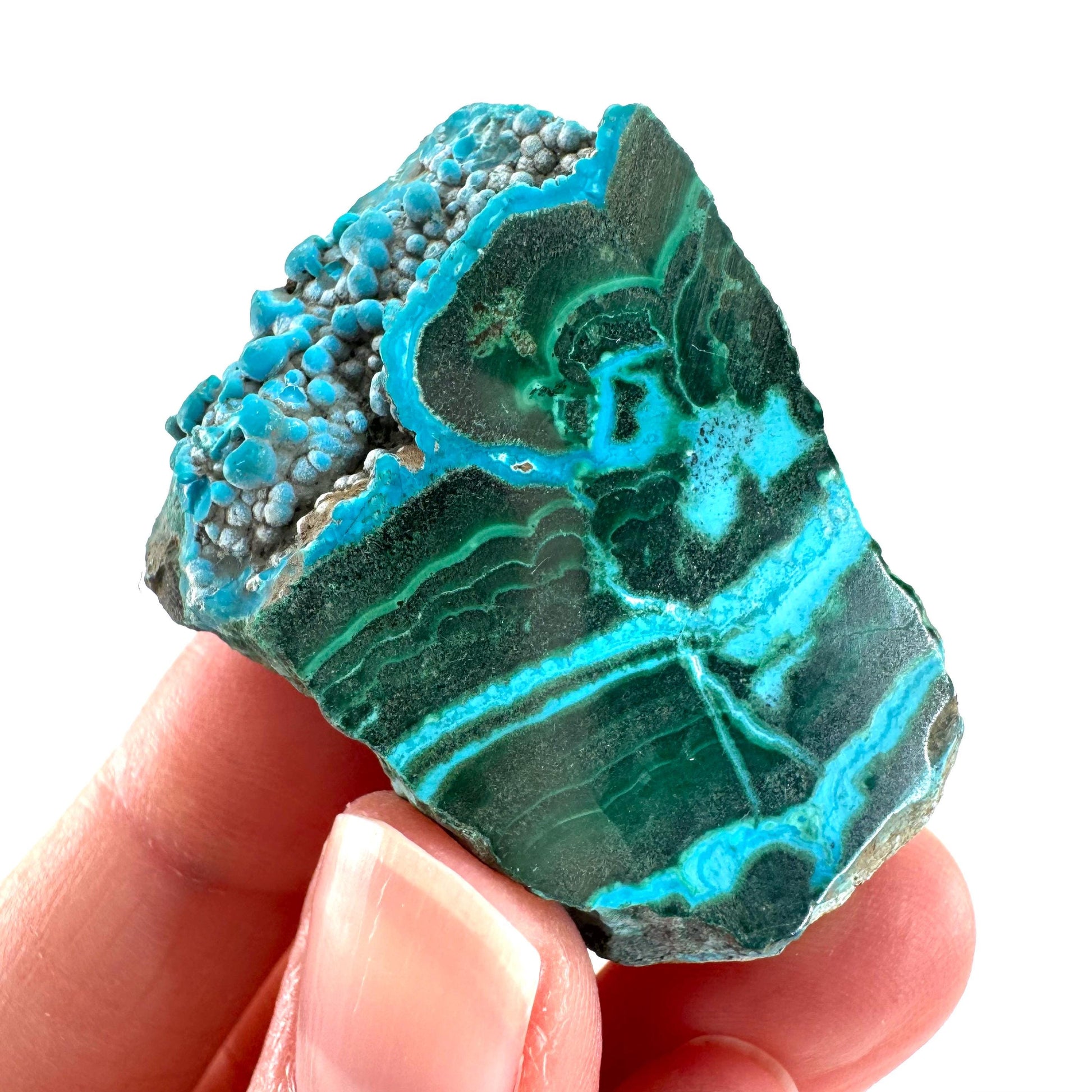 Malachite & Chrysocolla Slice | Polished Malacolla Crystal Slab