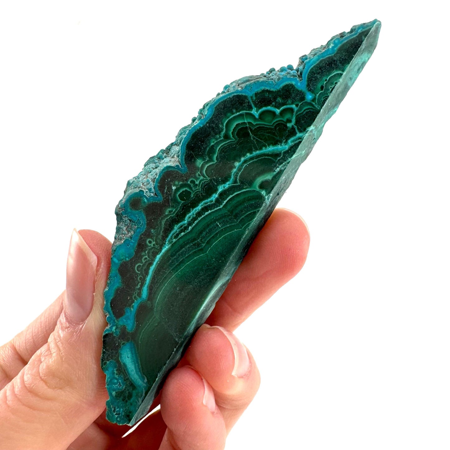 Malachite & Chrysocolla Slice | Polished Malacolla Crystal Slab