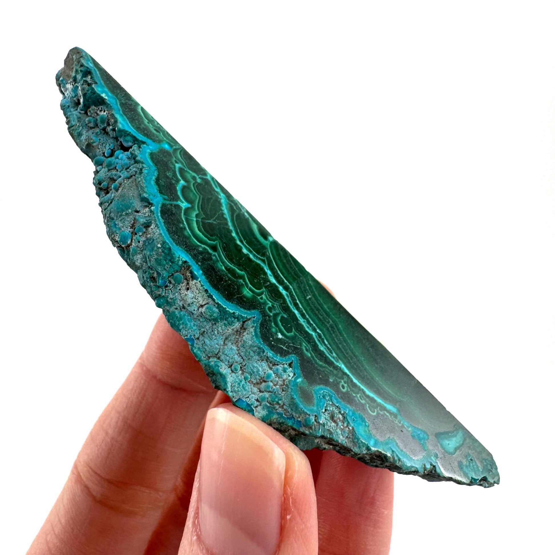 Malachite & Chrysocolla Slice | Polished Malacolla Crystal Slab