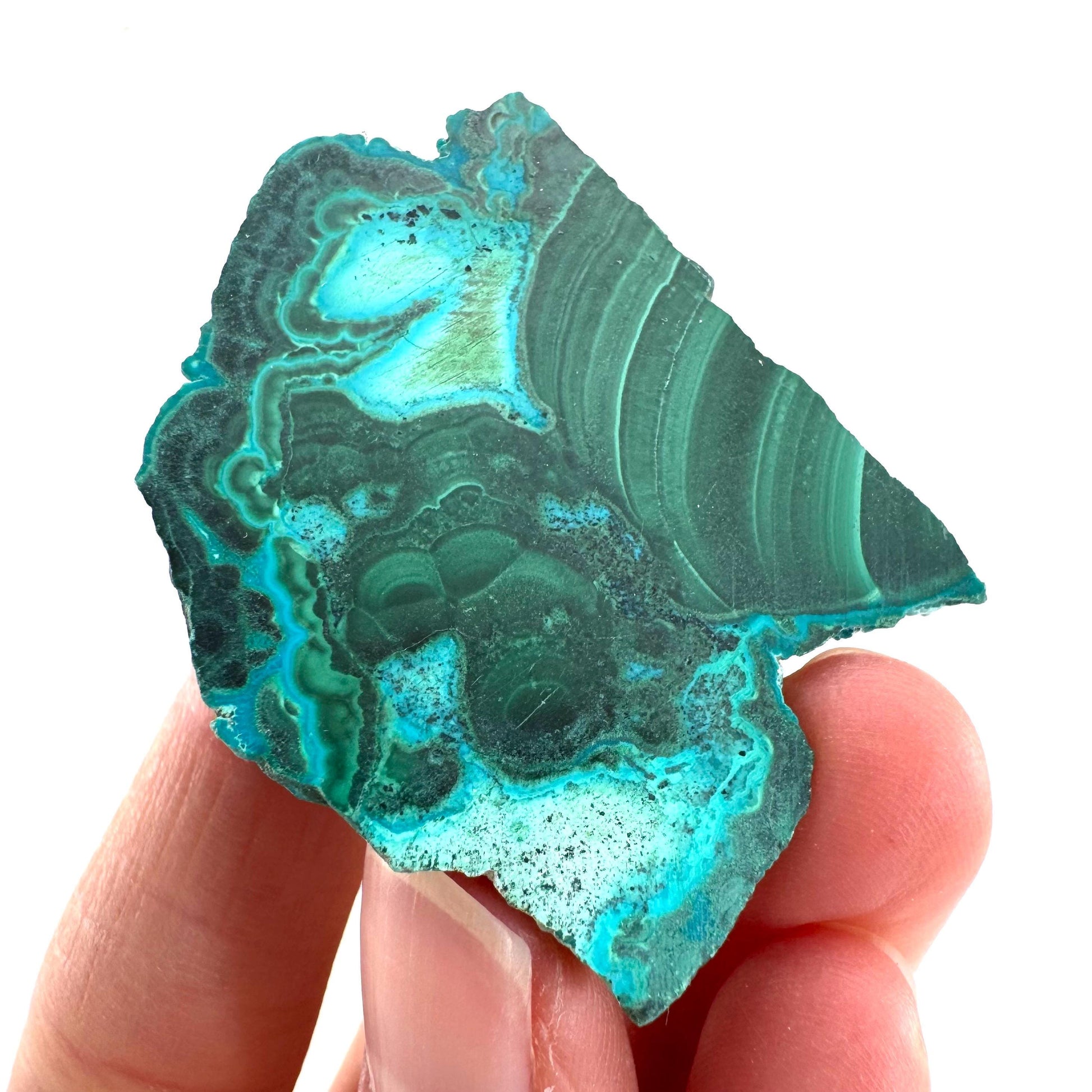 Malachite & Chrysocolla Slice | Polished Malacolla Crystal Slab