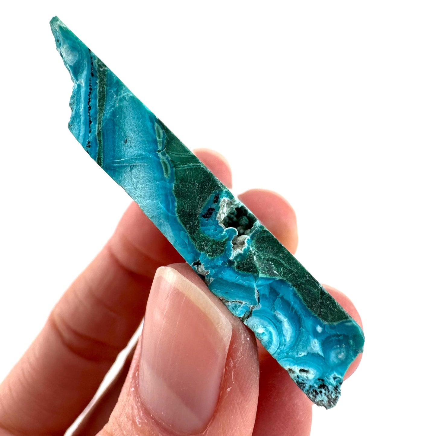 Malachite & Chrysocolla Slice | Polished Malacolla Crystal Slab