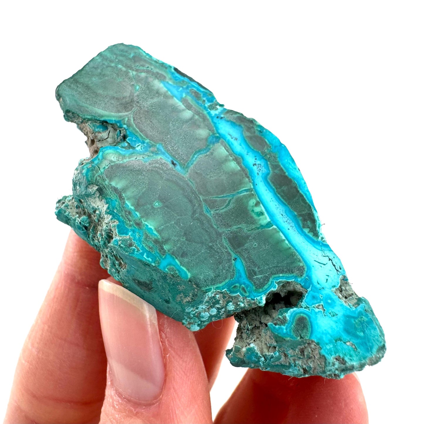 Malachite & Chrysocolla Slice | Polished Malacolla Crystal Slab