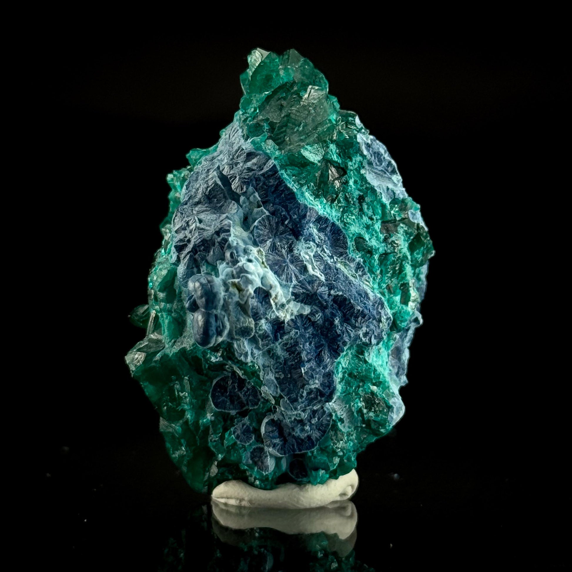 Dioptase with Shattuckite | natural green and blue crystal, mineral specimen from Namibia