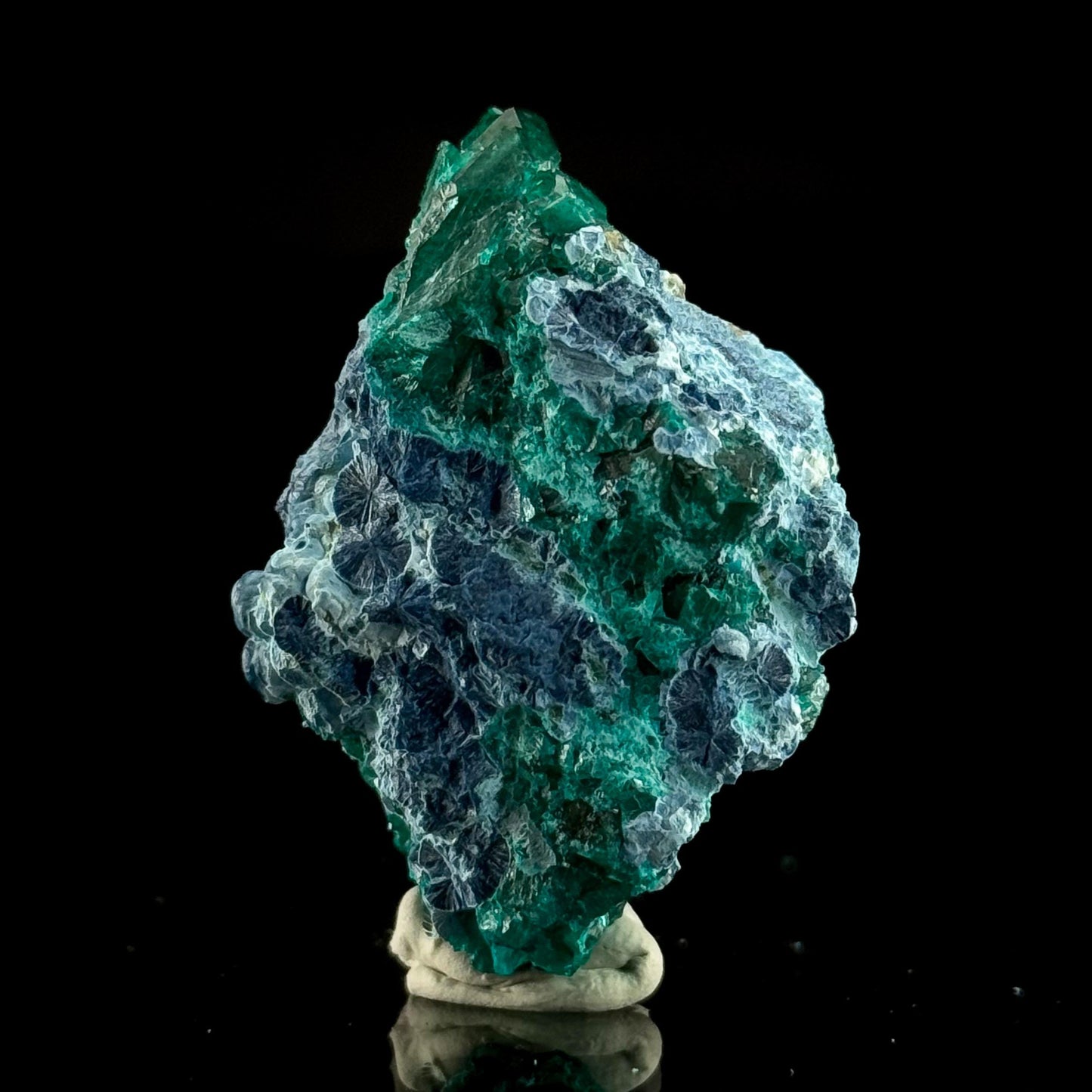 Dioptase with Shattuckite | natural green and blue crystal, mineral specimen from Namibia