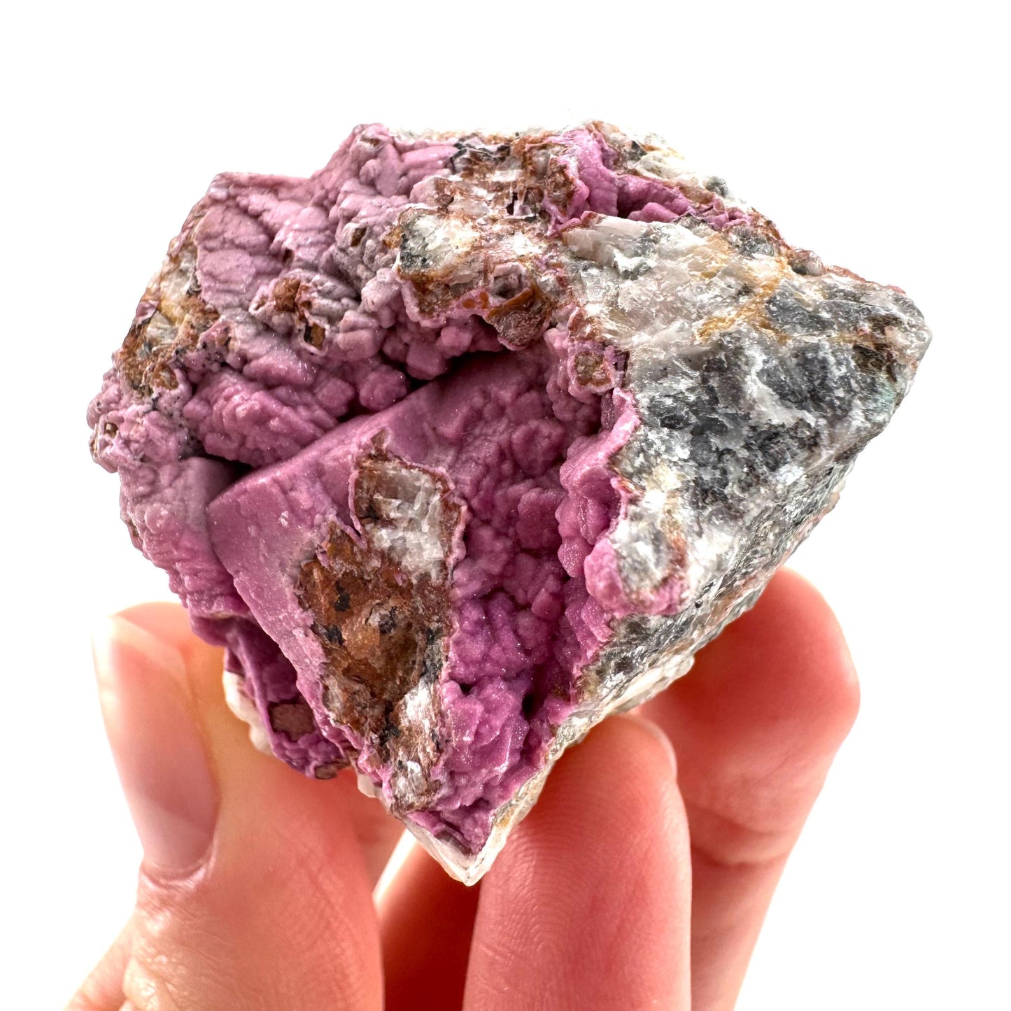 Cobaltoan Calcite | natural pink crystal cluster, mineral specimen