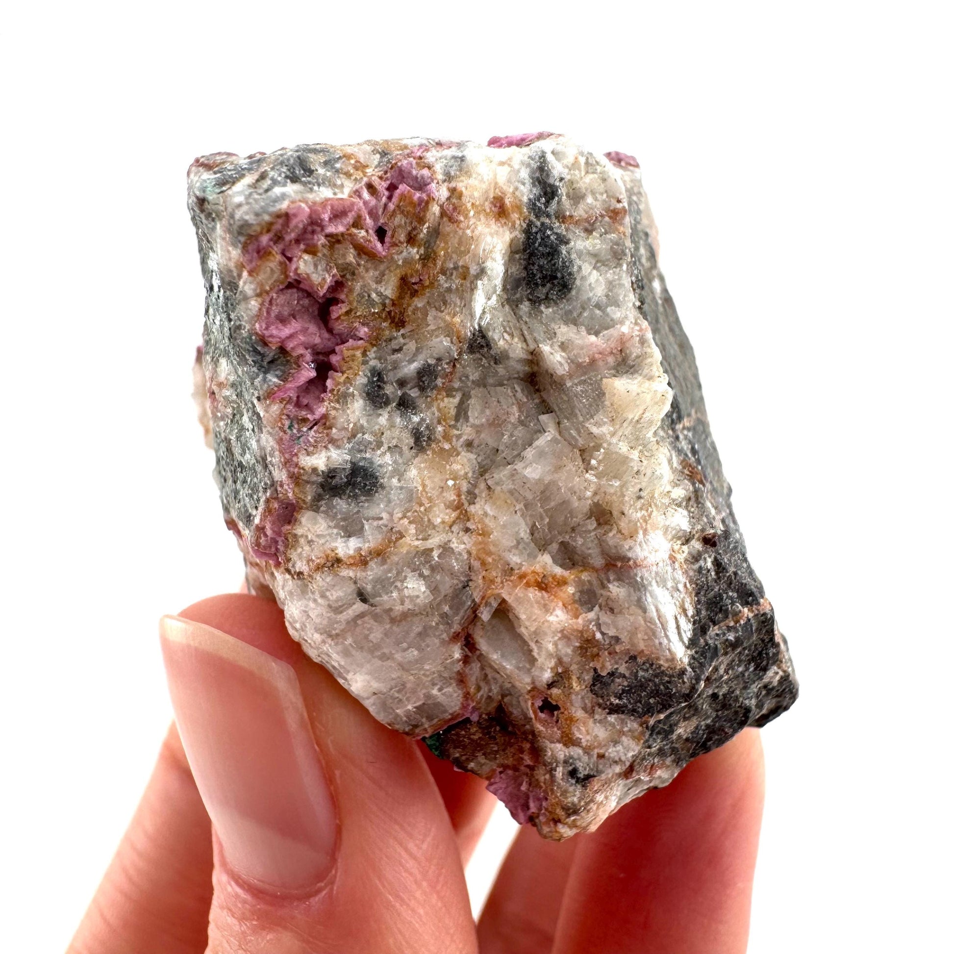 Cobaltoan Calcite | natural pink crystal cluster, mineral specimen