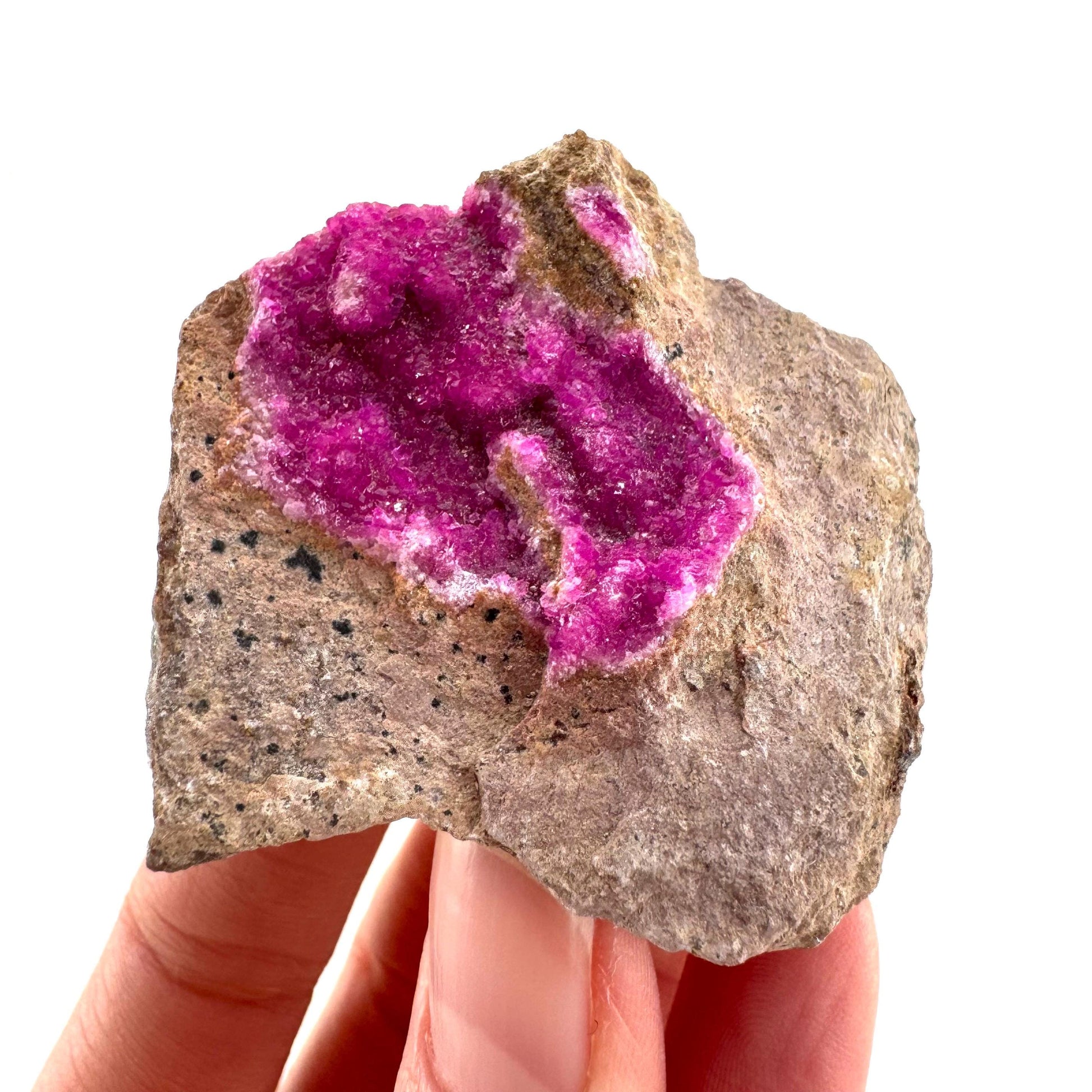Cobaltoan Calcite | natural pink crystal cluster, mineral specimen