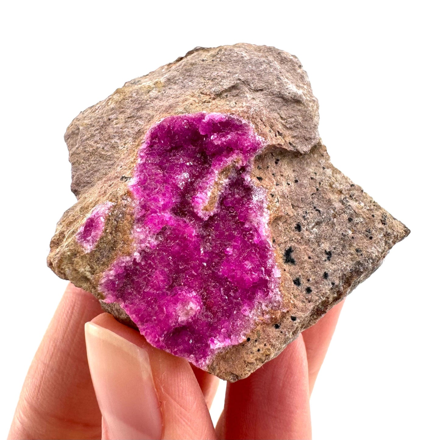 Cobaltoan Calcite | natural pink crystal cluster, mineral specimen