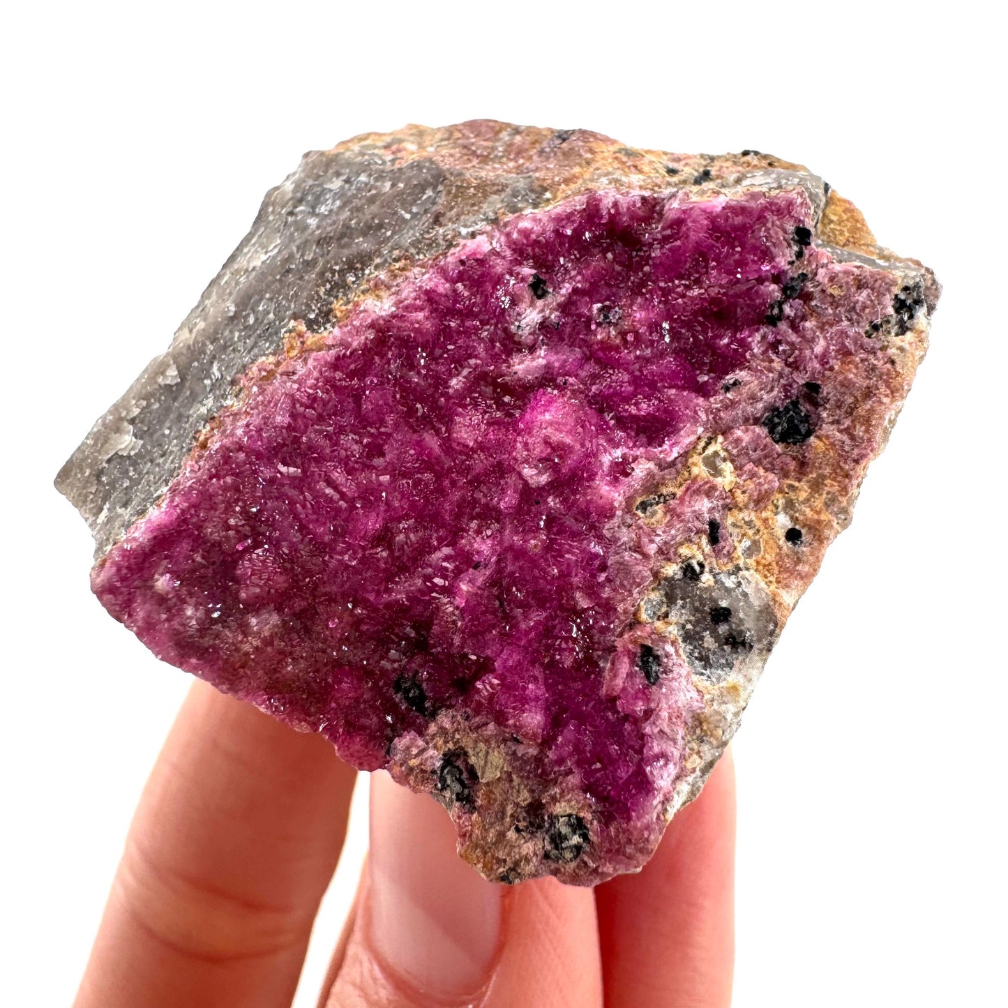 Cobaltoan Calcite | natural pink crystal cluster, mineral specimen